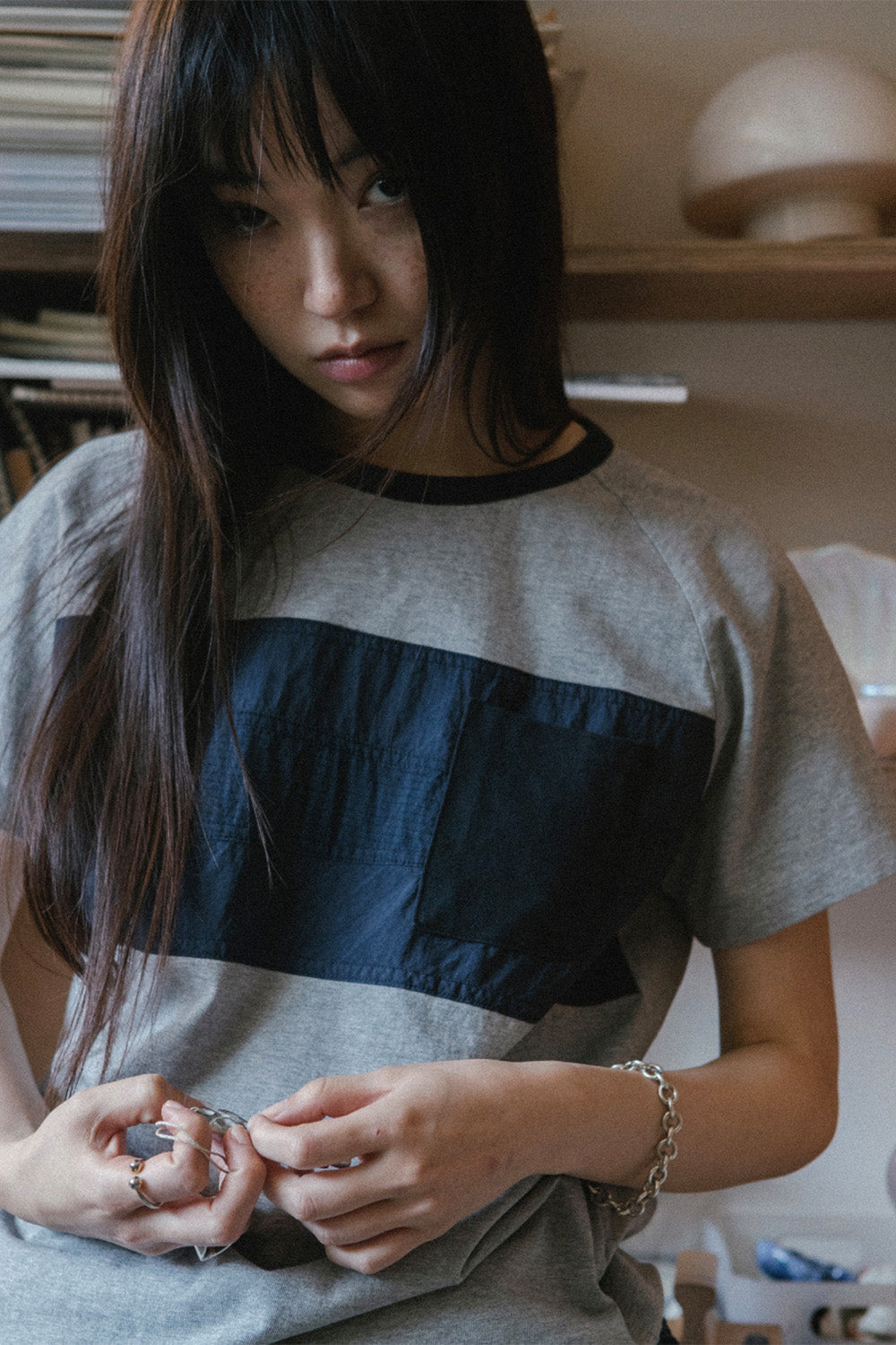 Hatchingroom - Patchwork Ringer Tee (M.Grey) product image 9 | TRAB K-Fashion Australia
