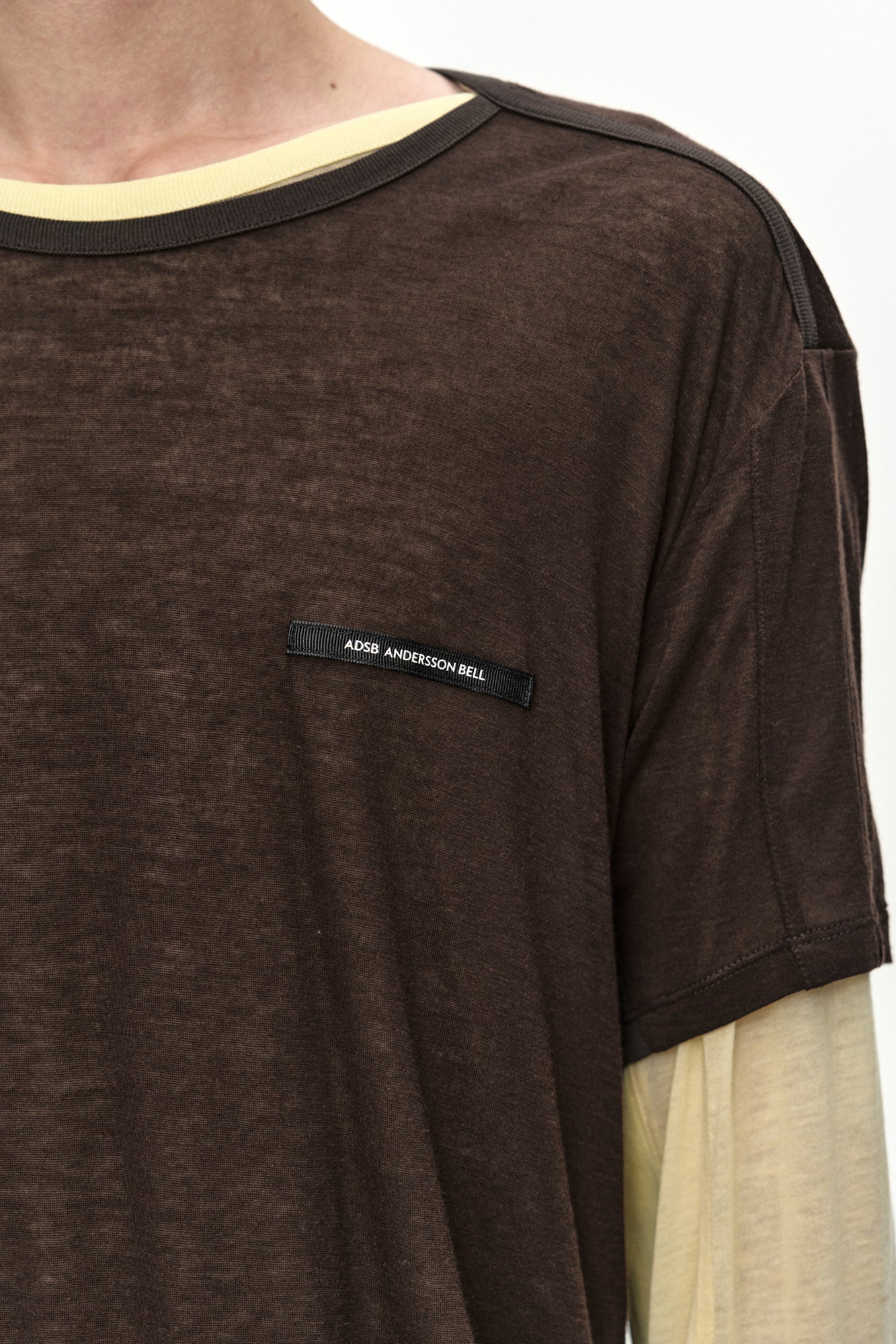 Andersson Bell - Brad Layered T-Shirt (Lemon/Brown) product image 5 | TRAB K-Fashion Australia