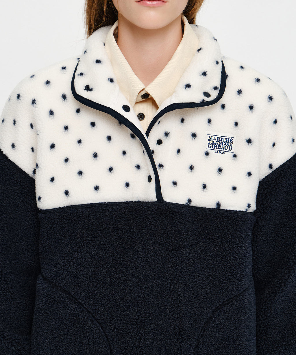 Marithe & Francois Girbaud - Doodle Classic Logo Dumble Fleece Anorak (Ivory) product image 5 | TRAB K-Fashion Australia