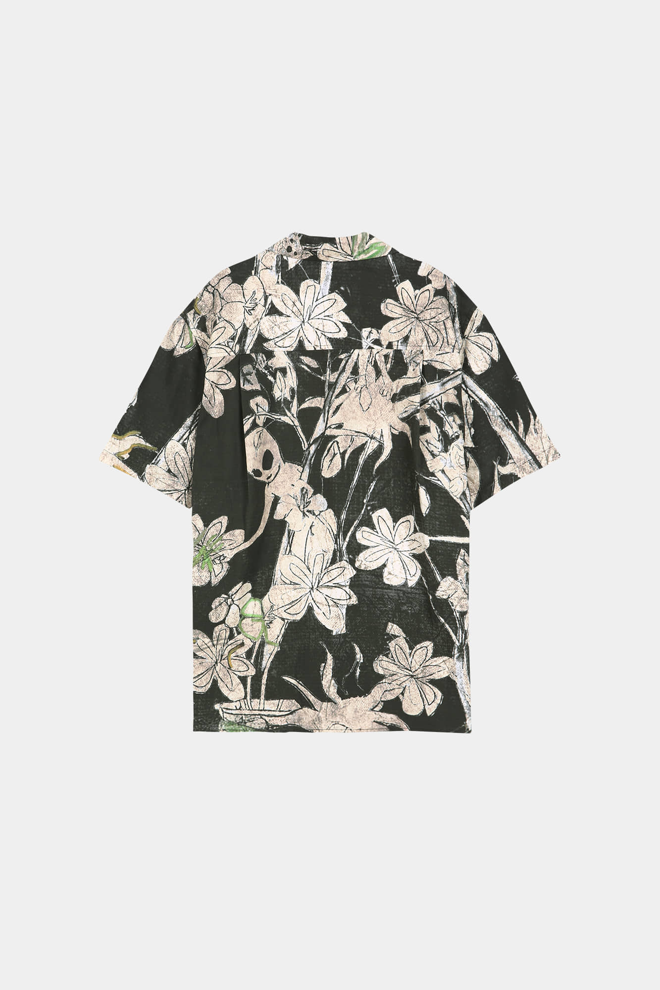 Andersson Bell - Flower Printed Open Collar Shirt (Black/Beige) product image 9 | TRAB K-Fashion Australia