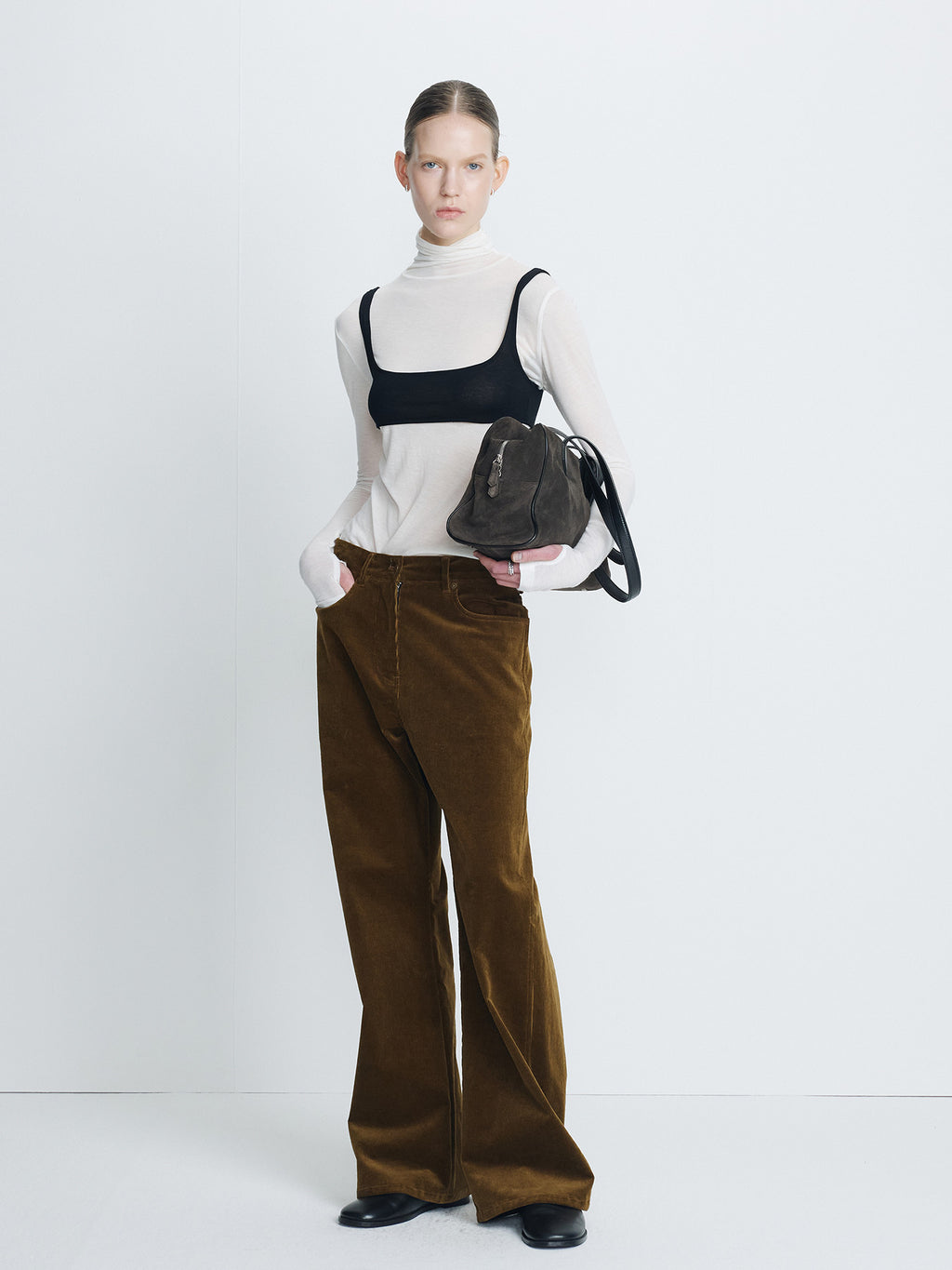 Tonywack - Corduroy Oversized Pants (Olive Brown) product image 2 | TRAB K-Fashion Australia