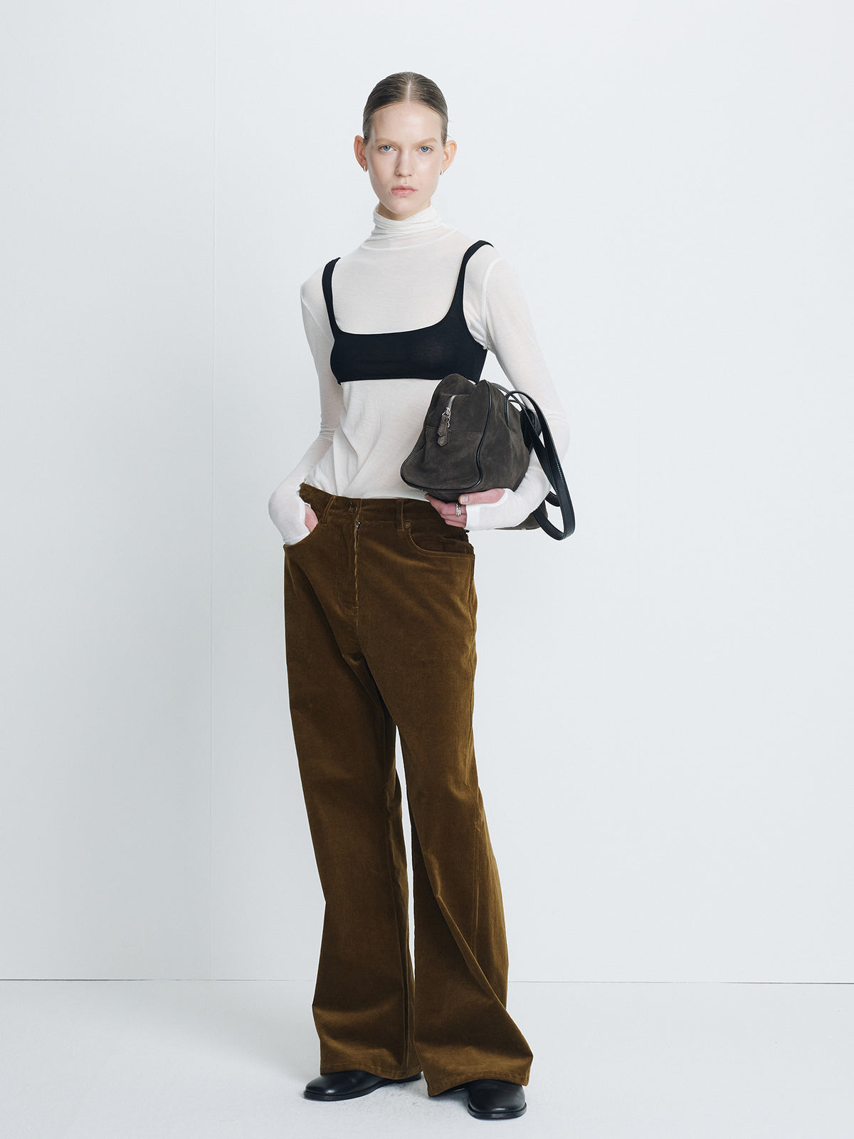 Tonywack - Corduroy Oversized Pants (Olive Brown) product image 2 | TRAB K-Fashion Australia