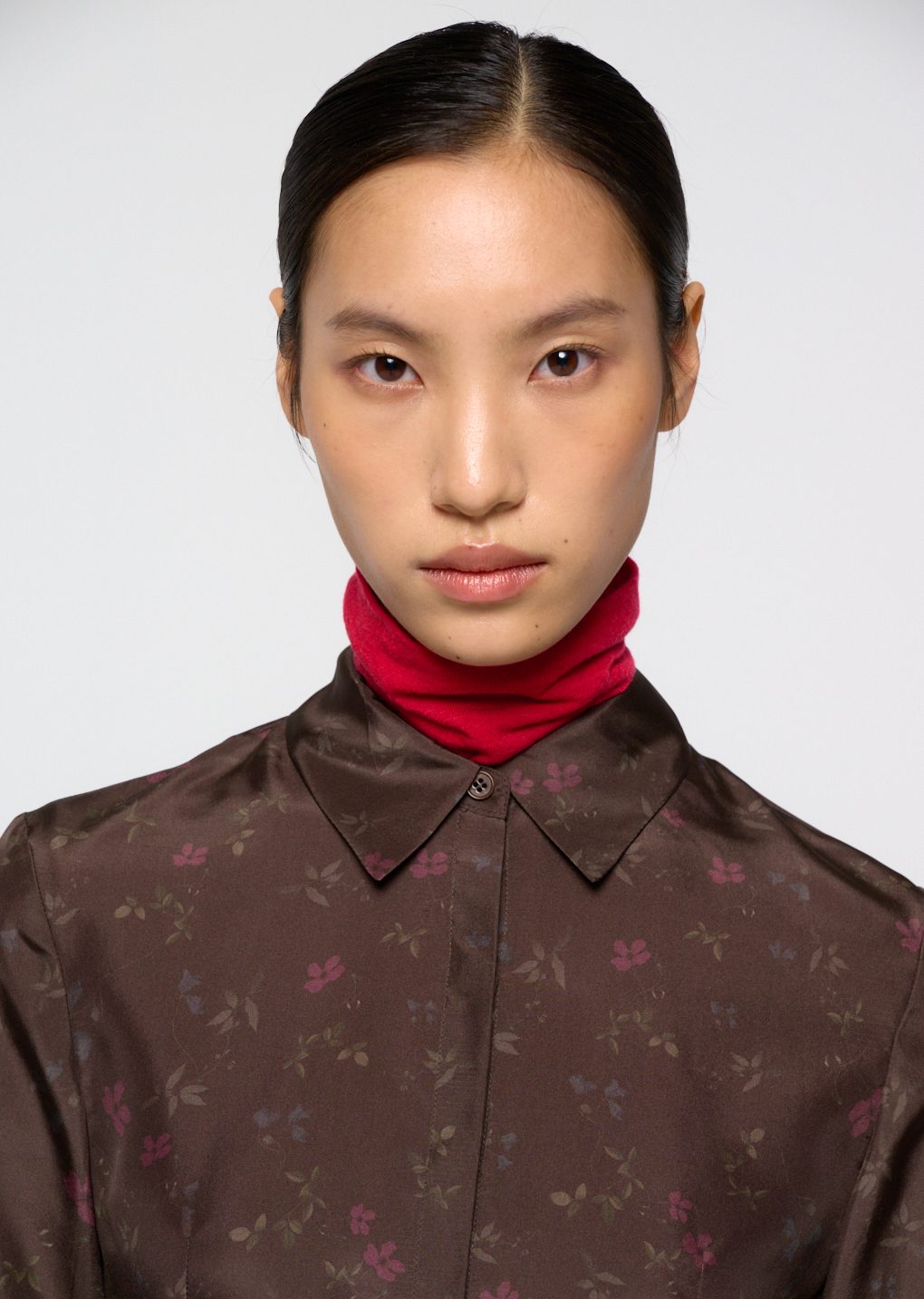 Amomento - Silk floral shirt (Brown) product image 5 | TRAB K-Fashion Australia
