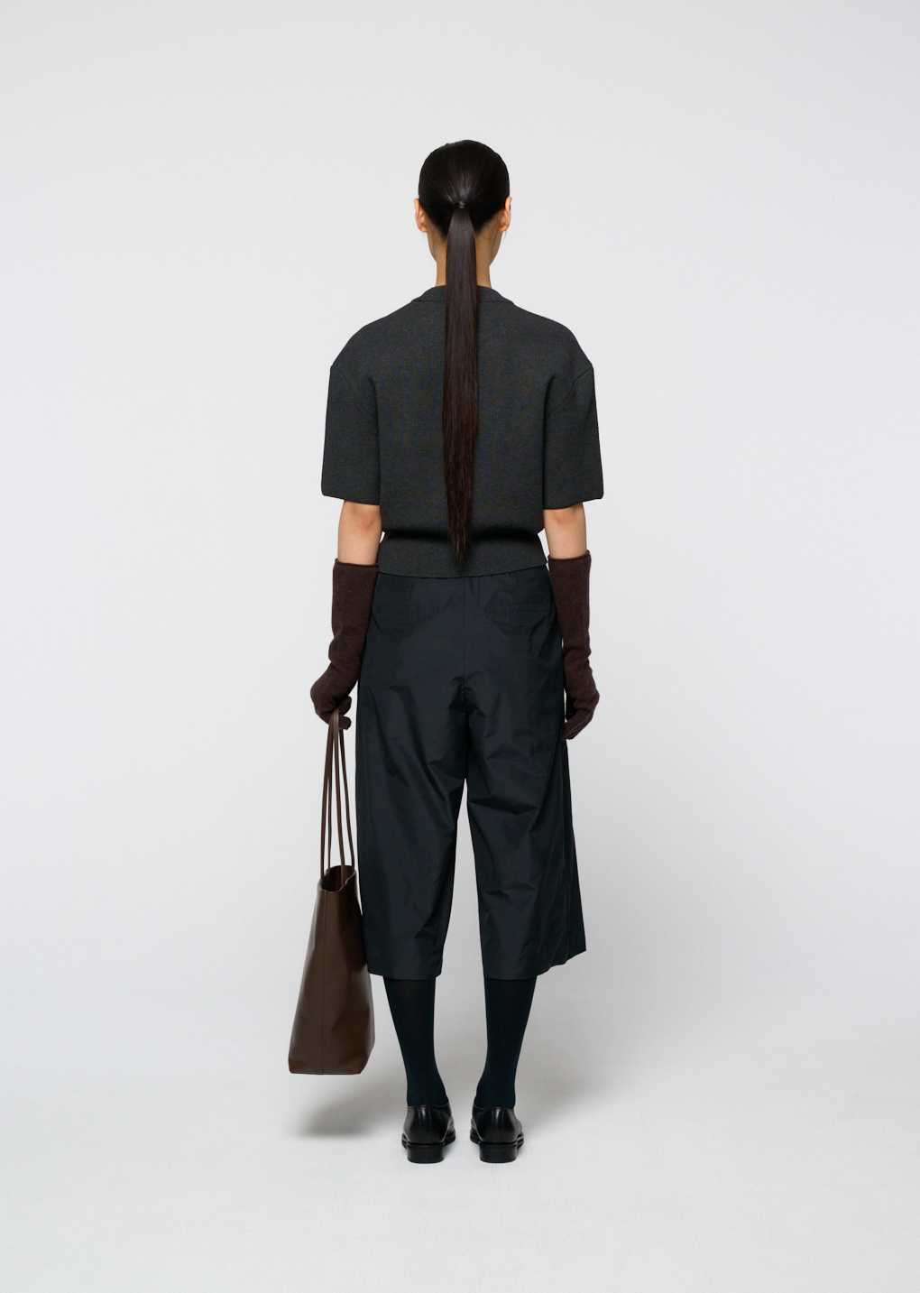 Amomento - Rounded half knit top (Charcoal) product image 4 | TRAB K-Fashion Australia