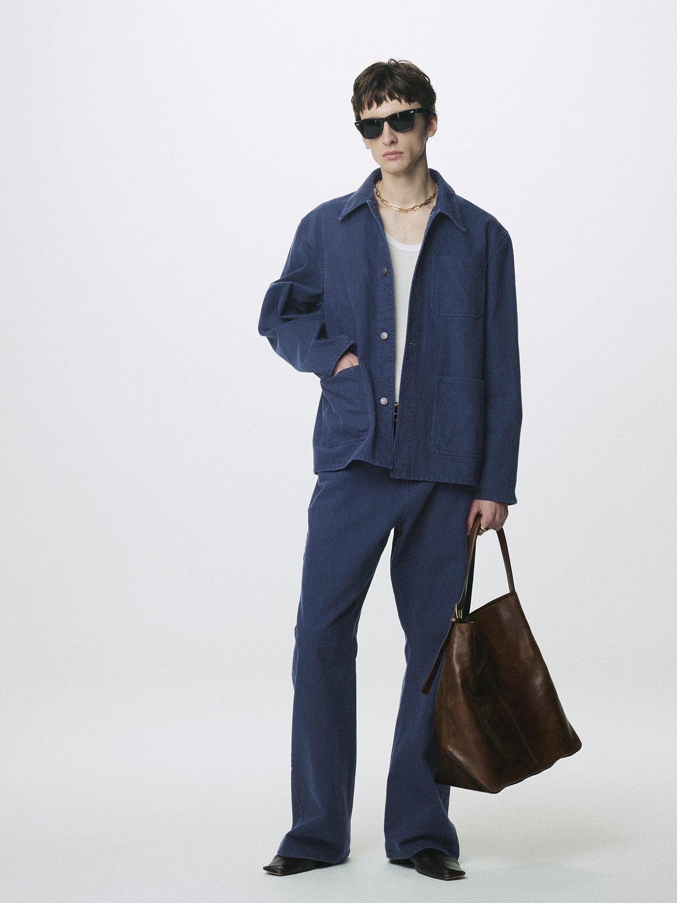 Tonywack - Garment Washed Cotton Twill Utility Jacket (Purple Blue) product image 1 | TRAB K-Fashion Australia