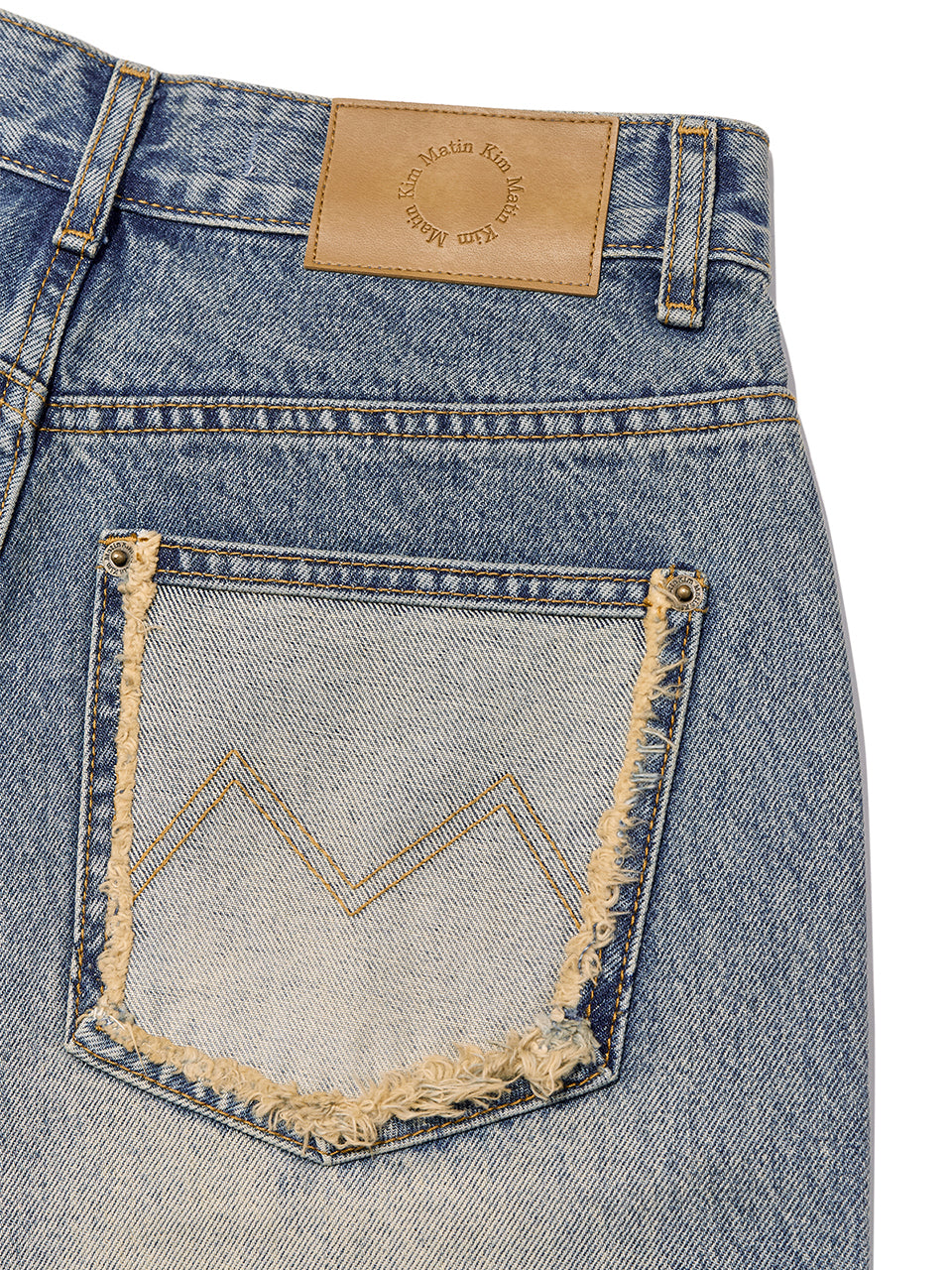 Matin Kim - Hem Point Bermuda Denim Pants (Blue) product image 6 | TRAB K-Fashion Australia