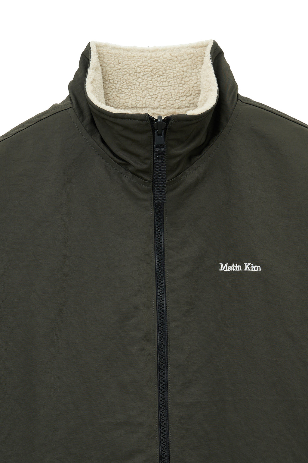 Matin Kim - Reversible Sherpa Zip Up (Light Beige) product image 9 | TRAB K-Fashion Australia