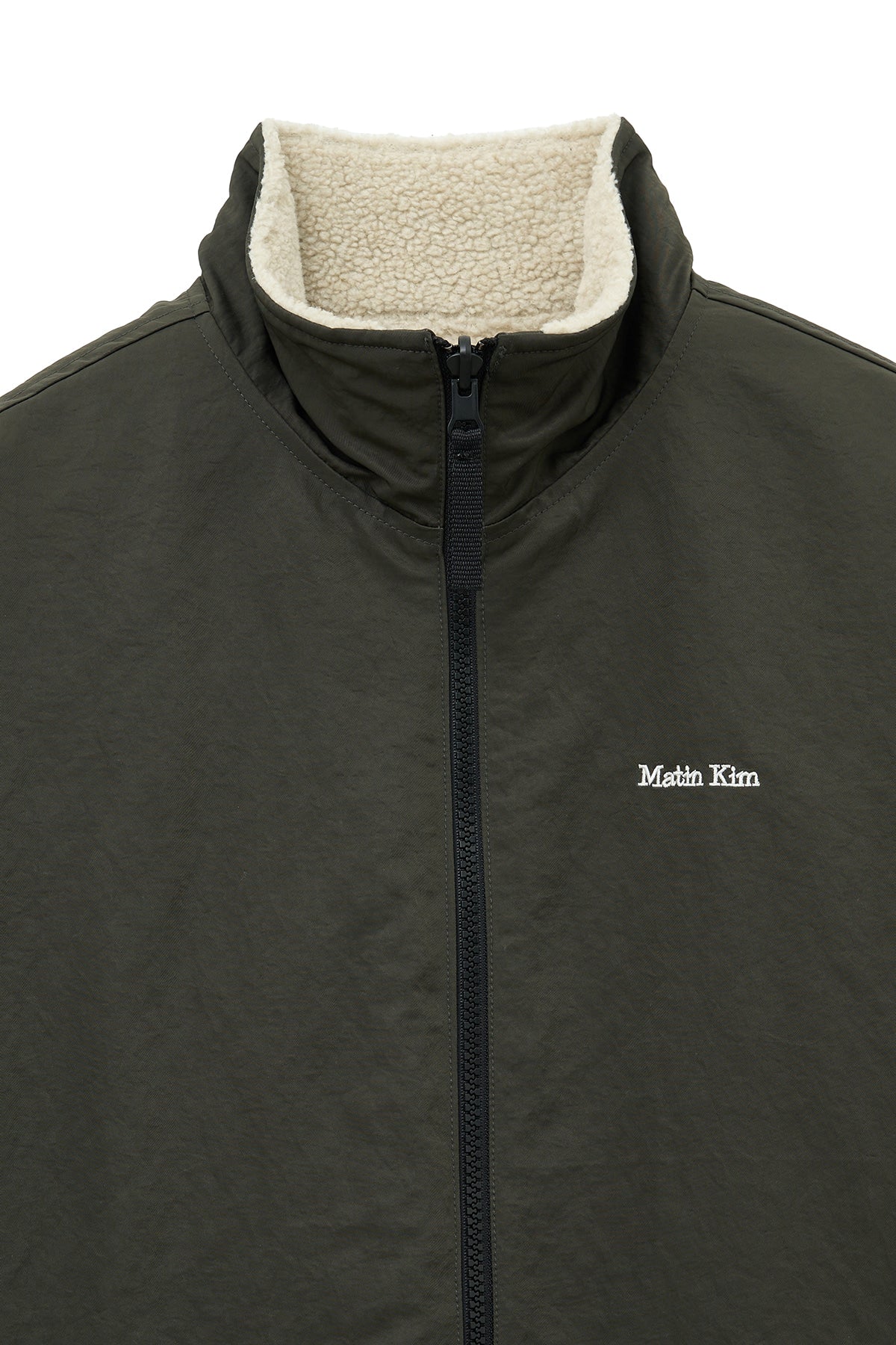 Matin Kim - Reversible Sherpa Zip Up (Light Beige) product image 9 | TRAB K-Fashion Australia