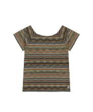 Coyseio - Wave Stripe Knit T-Shirt (Brown) product image 1 | TRAB K-Fashion Australia
