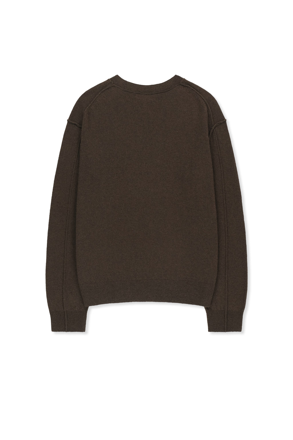 Matin Kim - [Pre-Order – Ships September 28] Cashmere Blended Panel Knit Pullover (Brown) product image 2 | TRAB K-Fashion Australia
