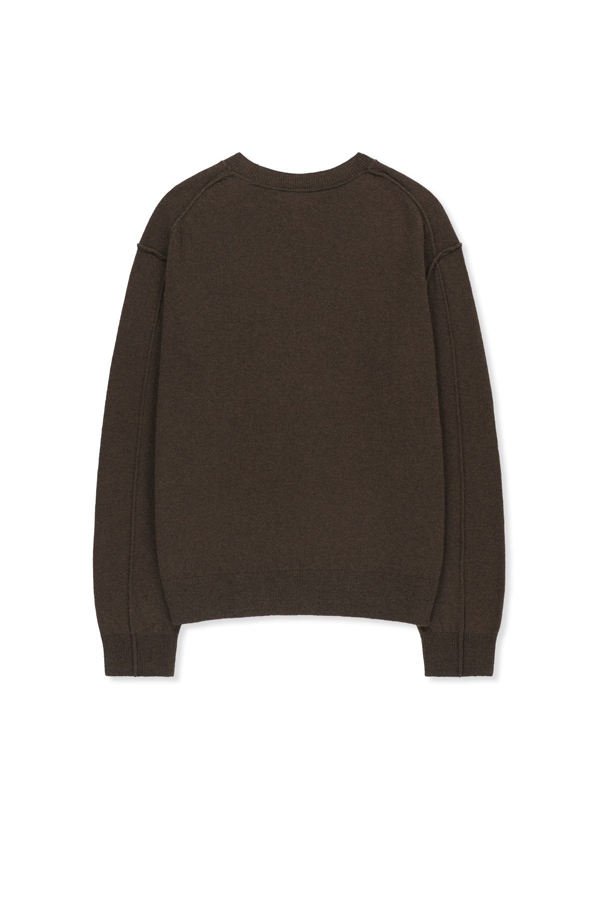Matin Kim - [Pre-Order – Ships September 28] Cashmere Blended Panel Knit Pullover (Brown) product image 2 | TRAB K-Fashion Australia