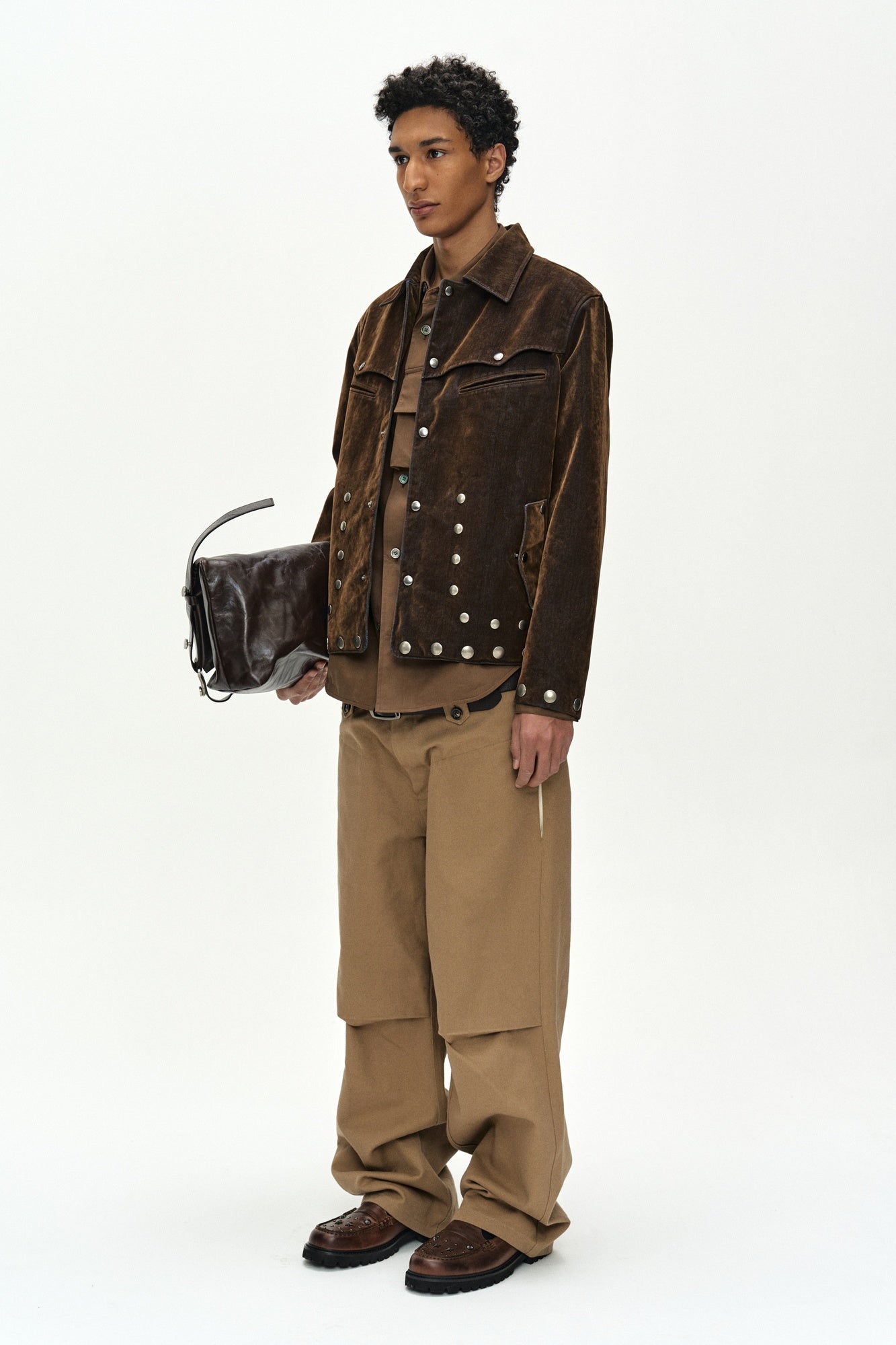 Andersson Bell - Georgia Flock Velvet Jacket (brown) (Brown) product image 4 | TRAB K-Fashion Australia