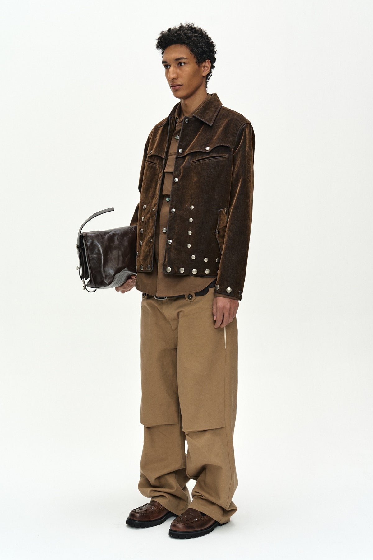Andersson Bell - Georgia Flock Velvet Jacket (Brown) product image 4 | TRAB K-Fashion Australia