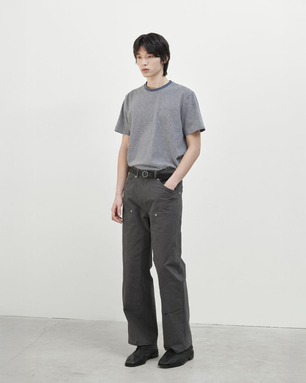 Brownyard - Waist Cut Stripe T Shirt (Blue) product image 1 | TRAB K-Fashion Australia