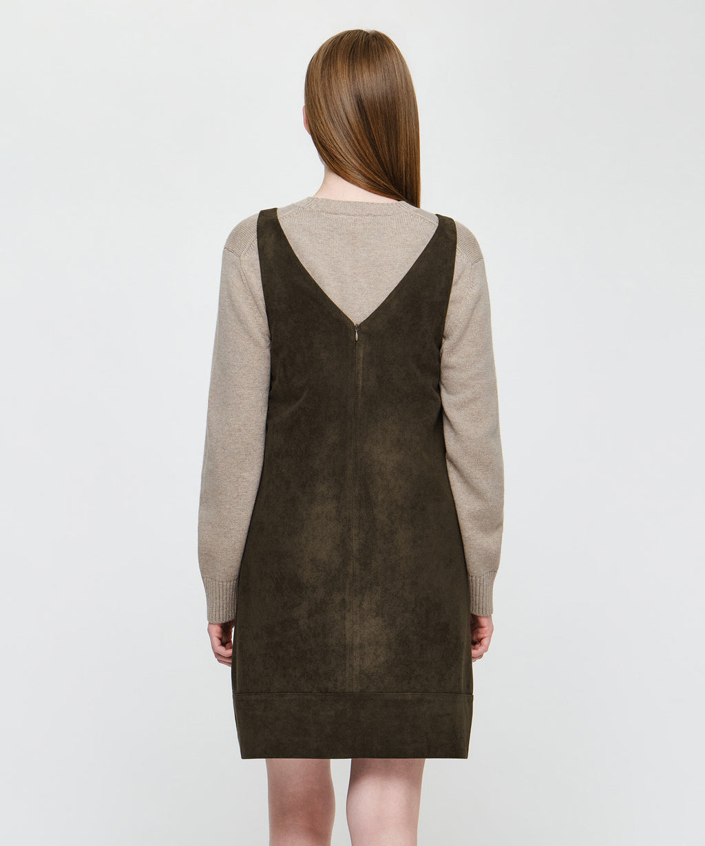 Marithe & Francois Girbaud - Faux Leather Sleeveless Mini Dress (Brown) product image 4 | TRAB K-Fashion Australia