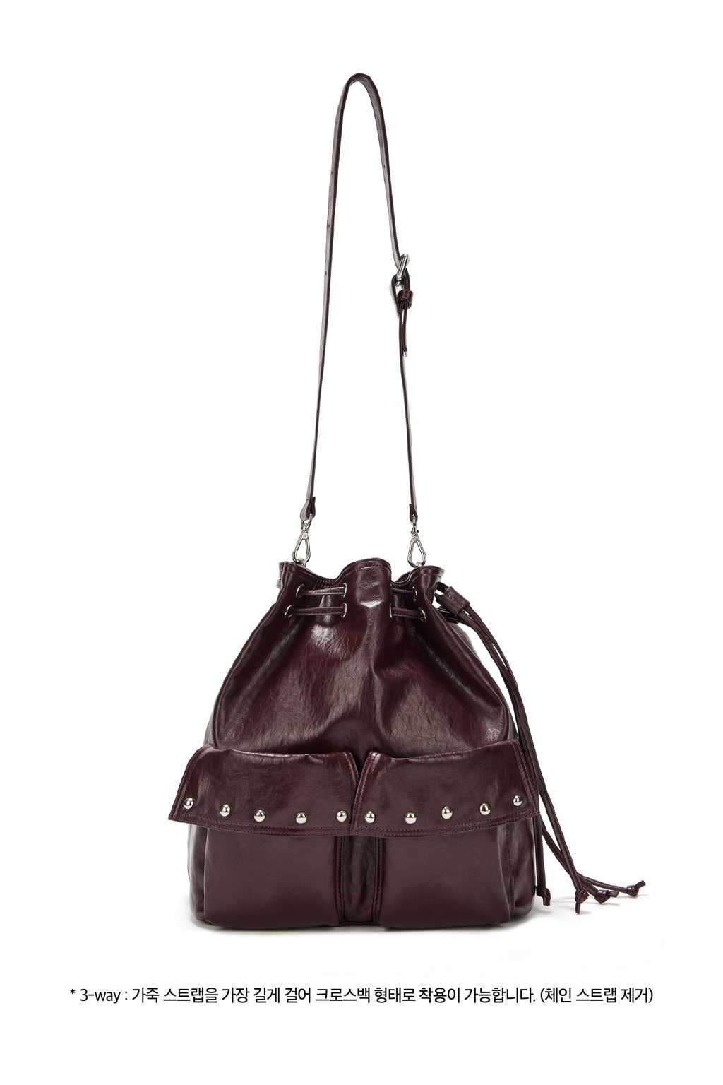 Deinet - Deinet 5-Way Stud Pocket Multi Bag (Burgundy) product image 5 | TRAB K-Fashion Australia