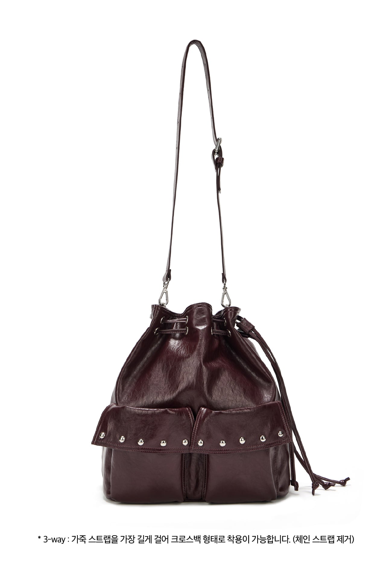 Deinet - Deinet 5-Way Stud Pocket Multi Bag (Burgundy) product image 5 | TRAB K-Fashion Australia
