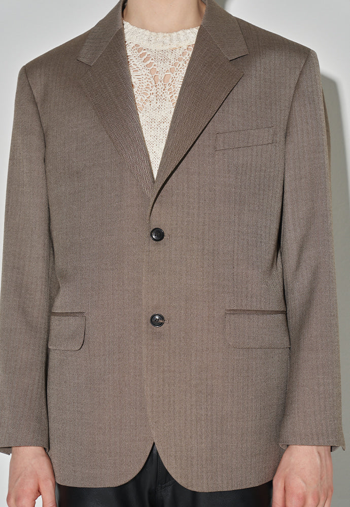 Tonywack - Signature 2-Button Blazer (Beige Herringbone) product image 4 | TRAB K-Fashion Australia
