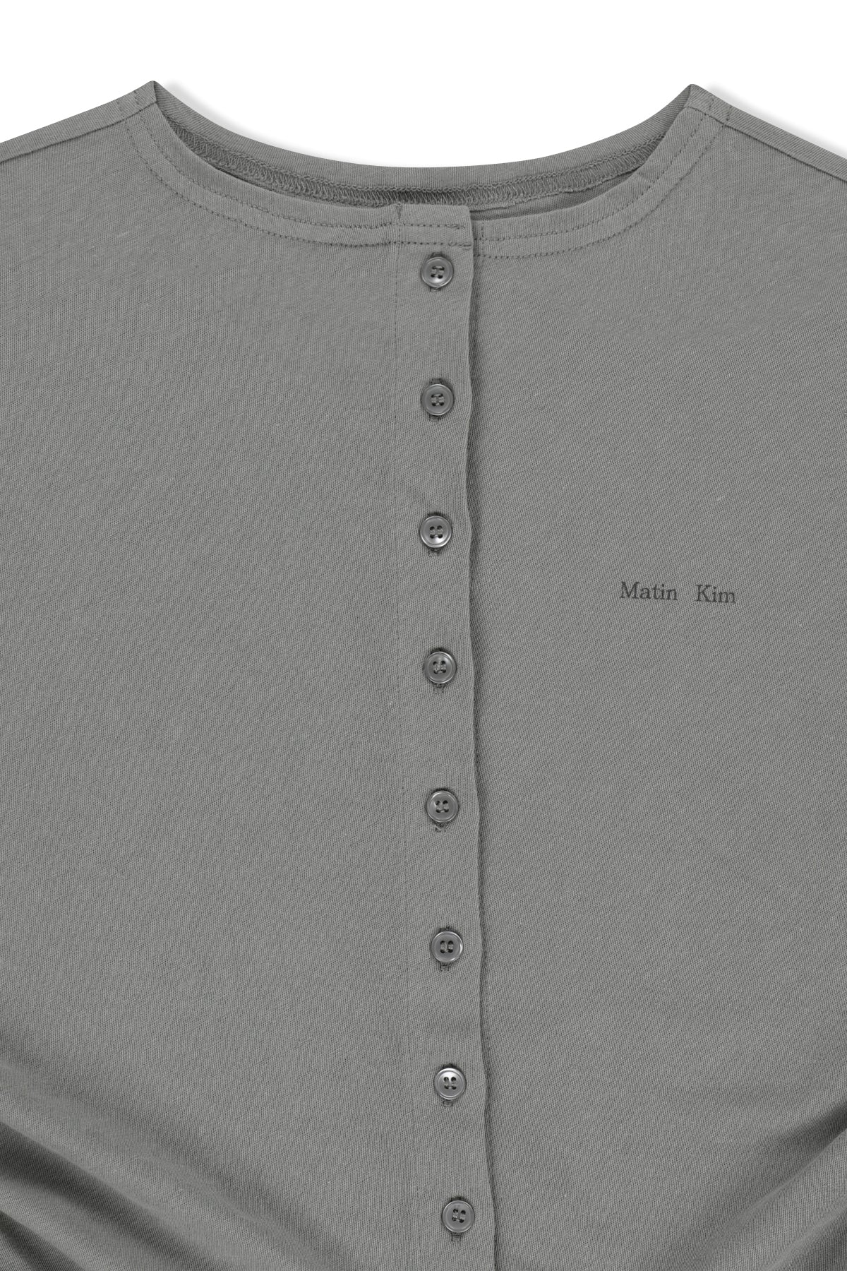 Matin Kim - Side Shirring Button Top (Grey) product image 3 | TRAB K-Fashion Australia