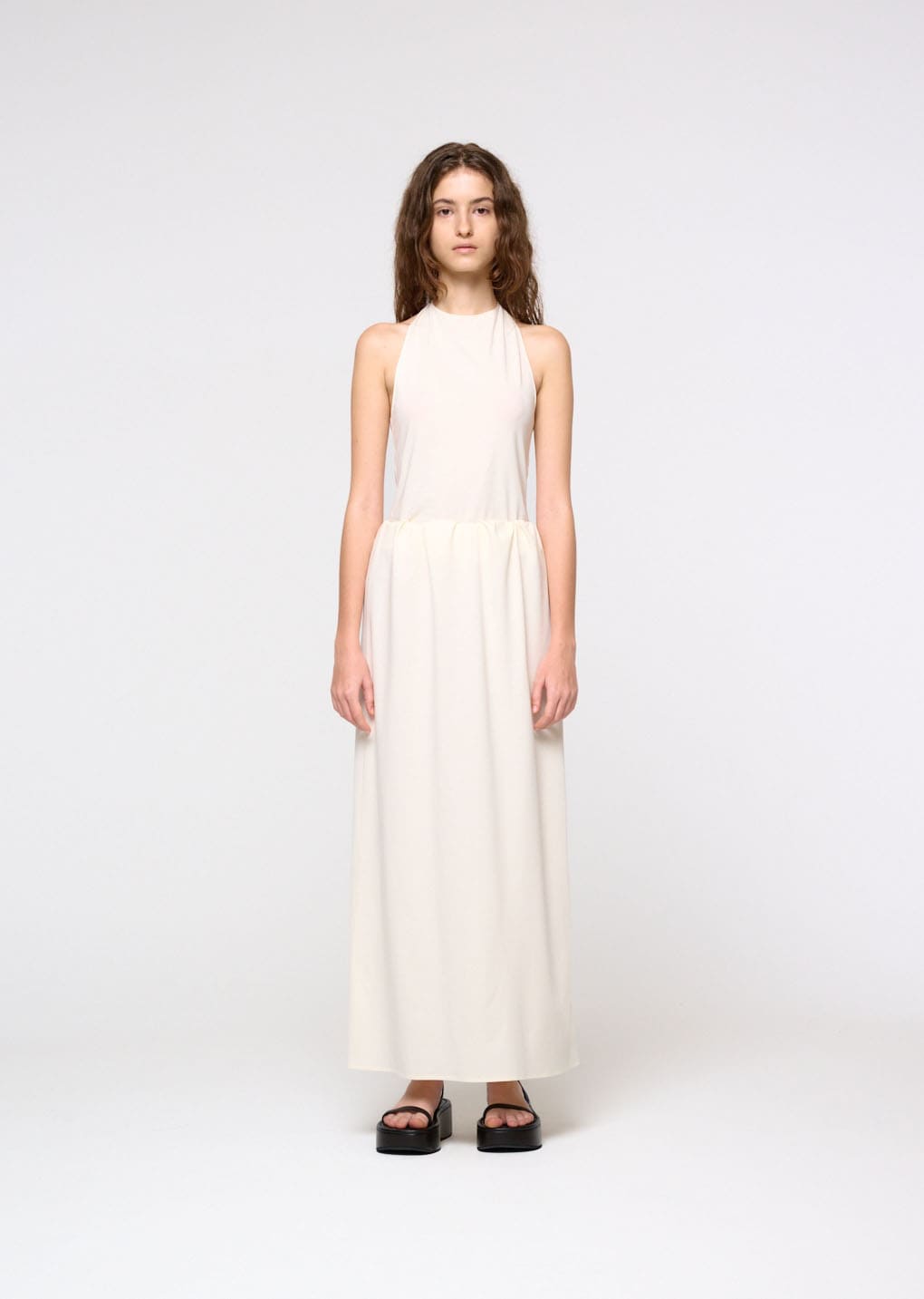 Amomento - Jersey Maxi Long Skirt (Ivory) product image 2 | TRAB K-Fashion Australia
