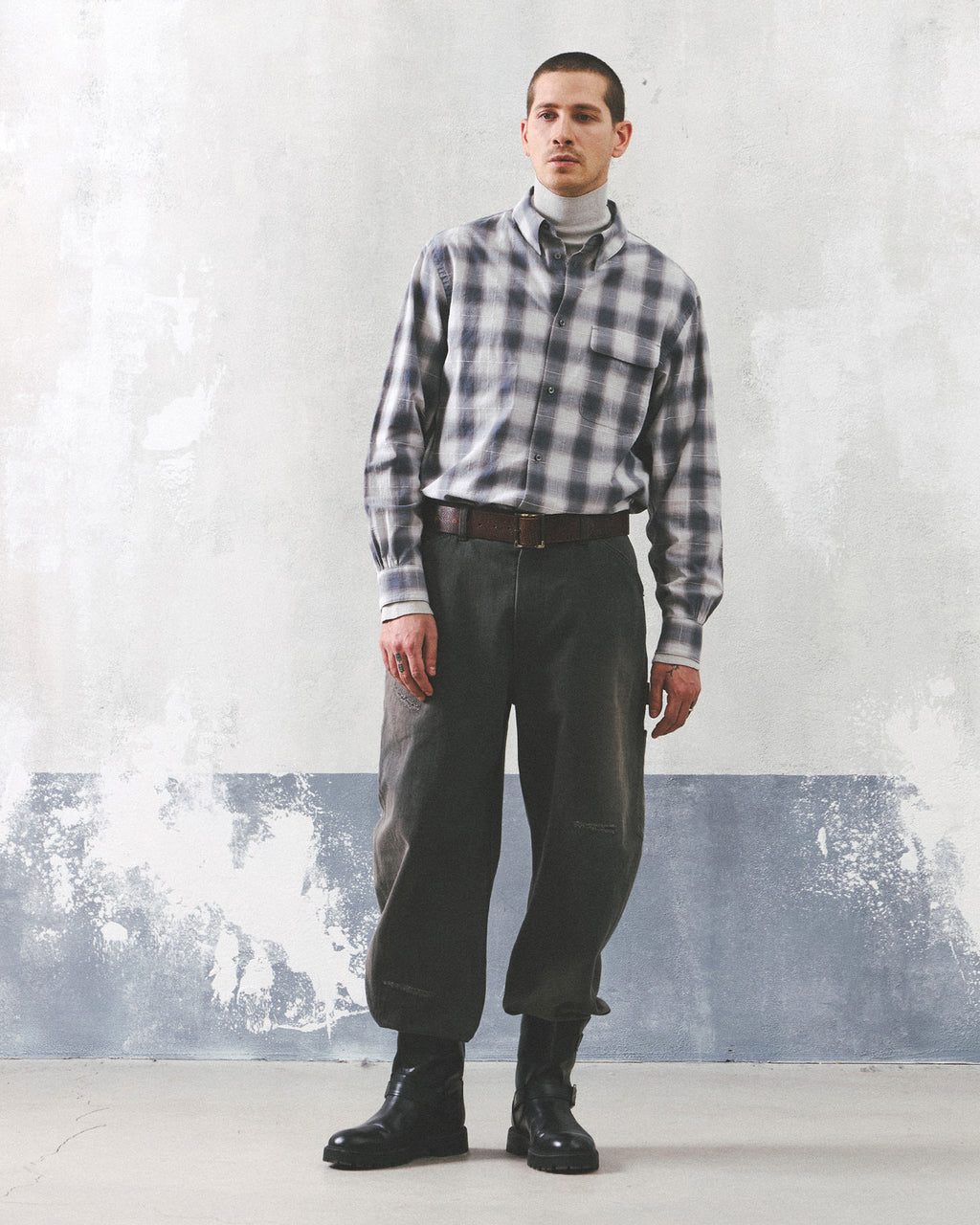 Eastlogue - Holiday Shirts (L.grey & Blue Check) product image 1 | TRAB K-Fashion Australia