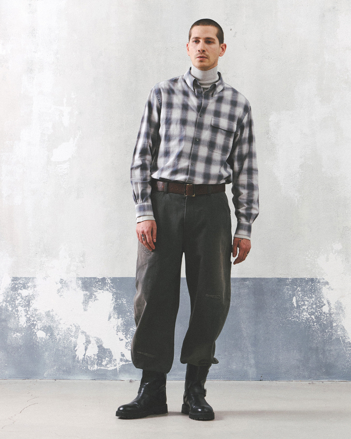 Eastlogue - Holiday Shirts (L.grey & Blue Check) product image 1 | TRAB K-Fashion Australia