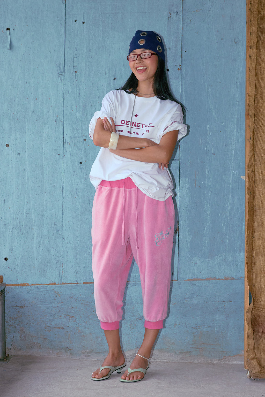 Deinet - Rose Typo Capri Jogger Pants (Pink) product image 6 | TRAB K-Fashion Australia