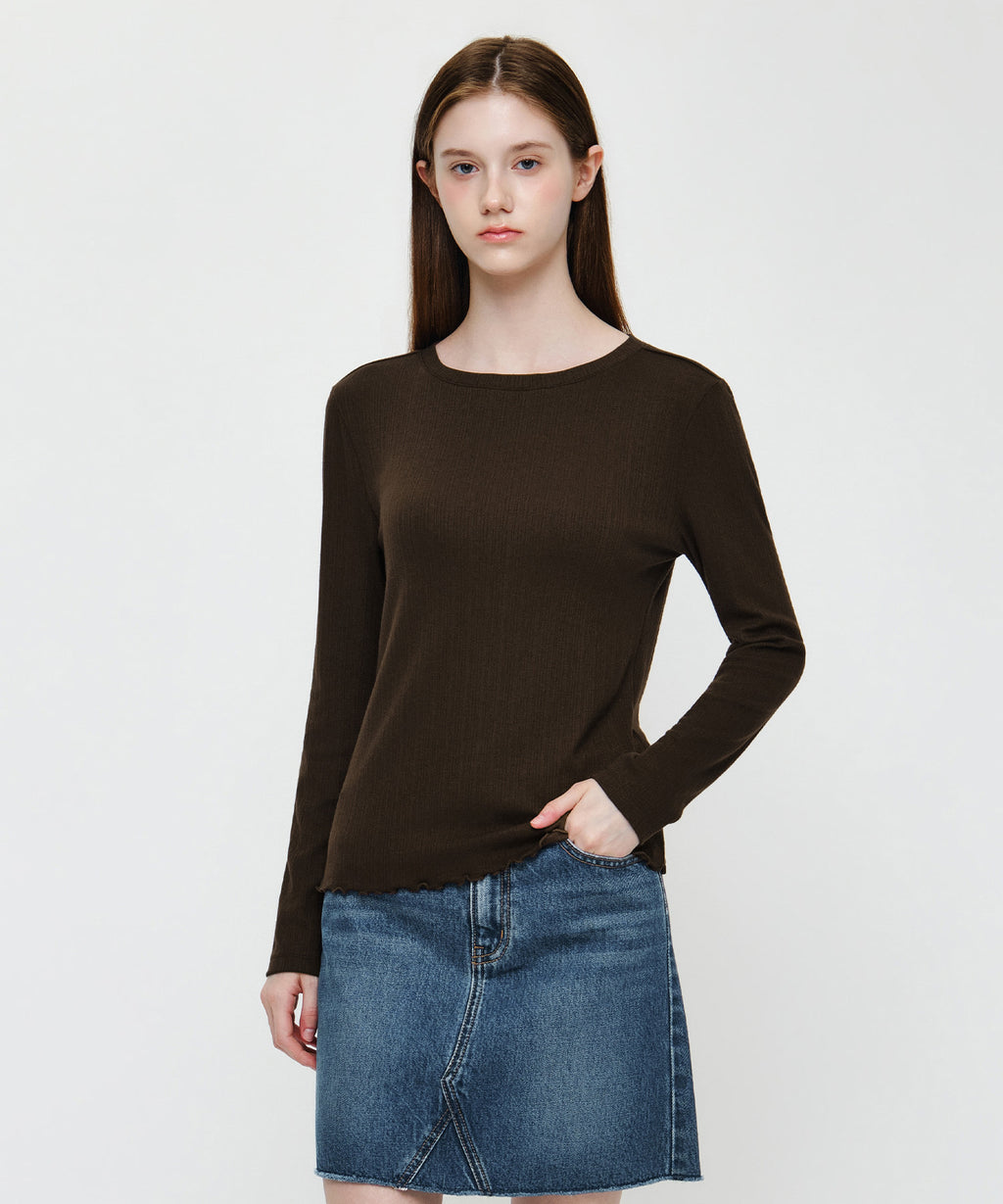 Marithe & Francois Girbaud - Sleeveless Layered Long Sleeve Tee (Brown) product image 2 | TRAB K-Fashion Australia