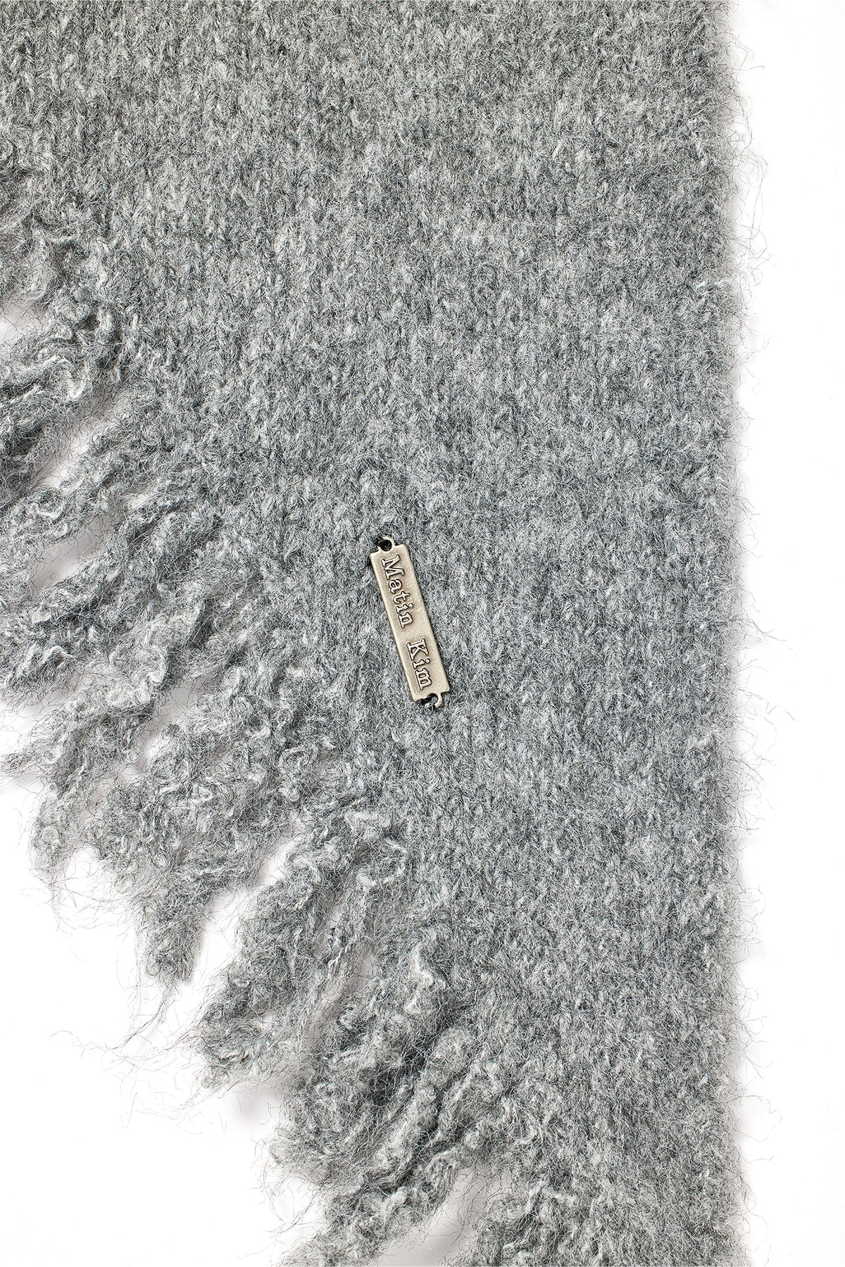 Matin Kim - Fringe Diagonal Muffler (Grey) product image 4 | TRAB K-Fashion Australia