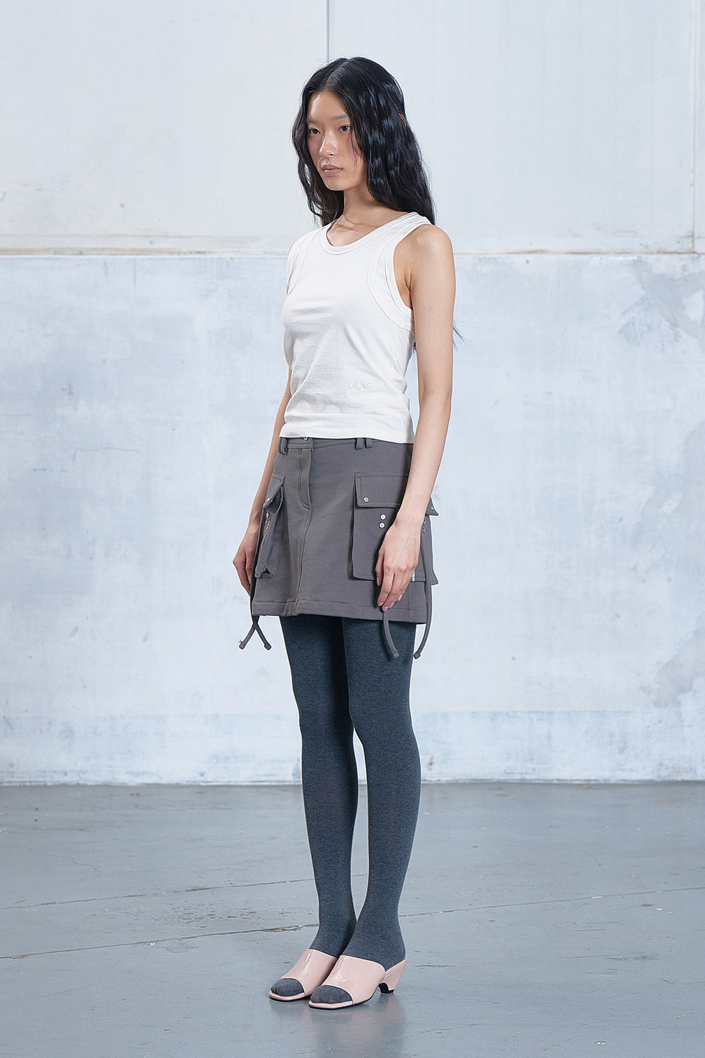 Deinet - Jersey Mini Skirt (Charcoal) product image 2 | TRAB K-Fashion Australia