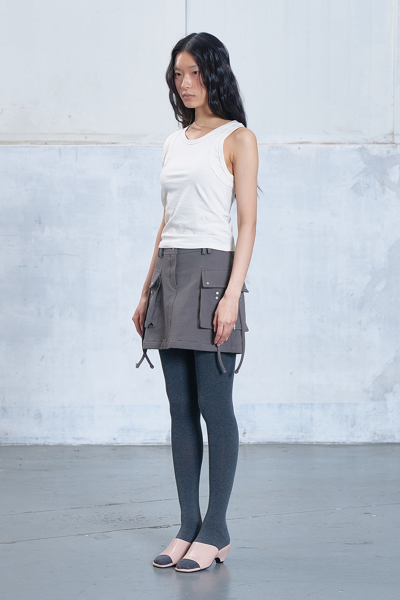 Deinet - Jersey Mini Skirt (Charcoal) product image 2 | TRAB K-Fashion Australia