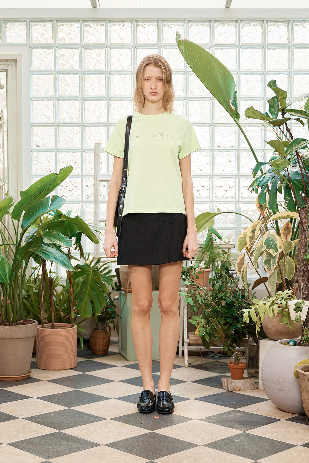 Matin Kim - Sticker Graphic Logo Top (Lime) product image 4 | TRAB K-Fashion Australia