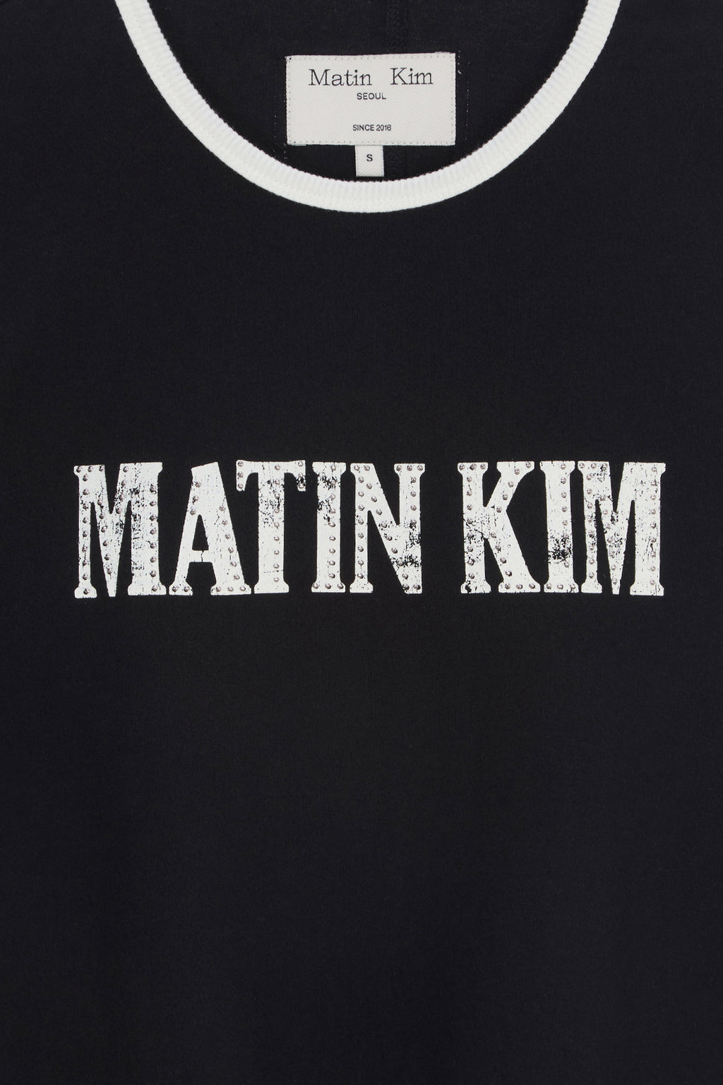 Matin Kim - Stud Logo Ringer Top (Black) product image 4 | TRAB K-Fashion Australia