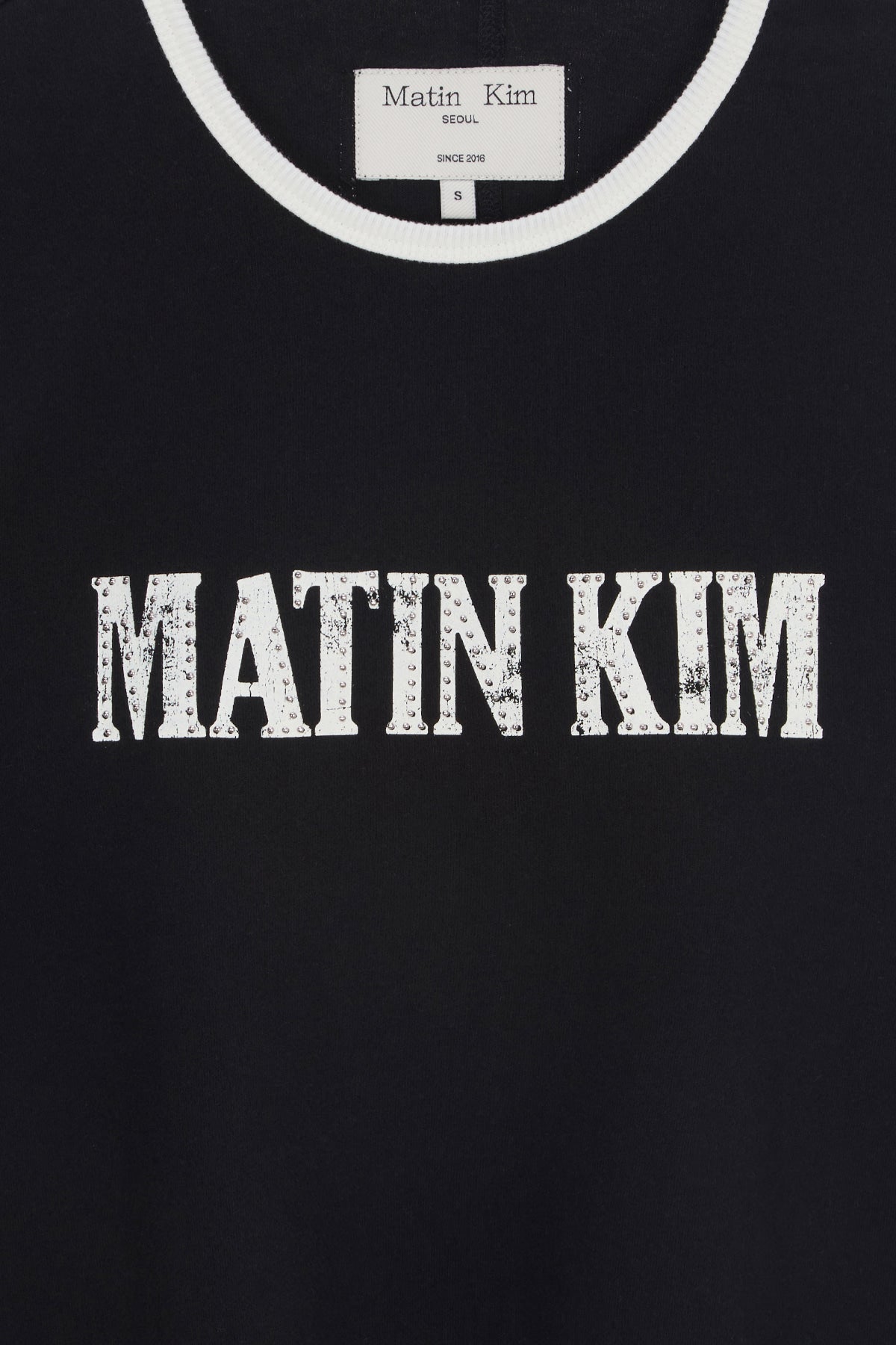 Matin Kim - Stud Logo Ringer Top (Black) product image 4 | TRAB K-Fashion Australia