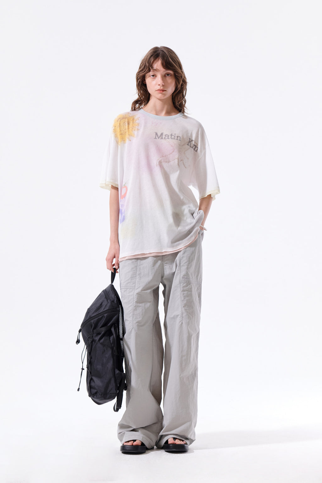Matin Kim - Multi Panel Parachute Pants (Light Grey) product image 8 | TRAB K-Fashion Australia