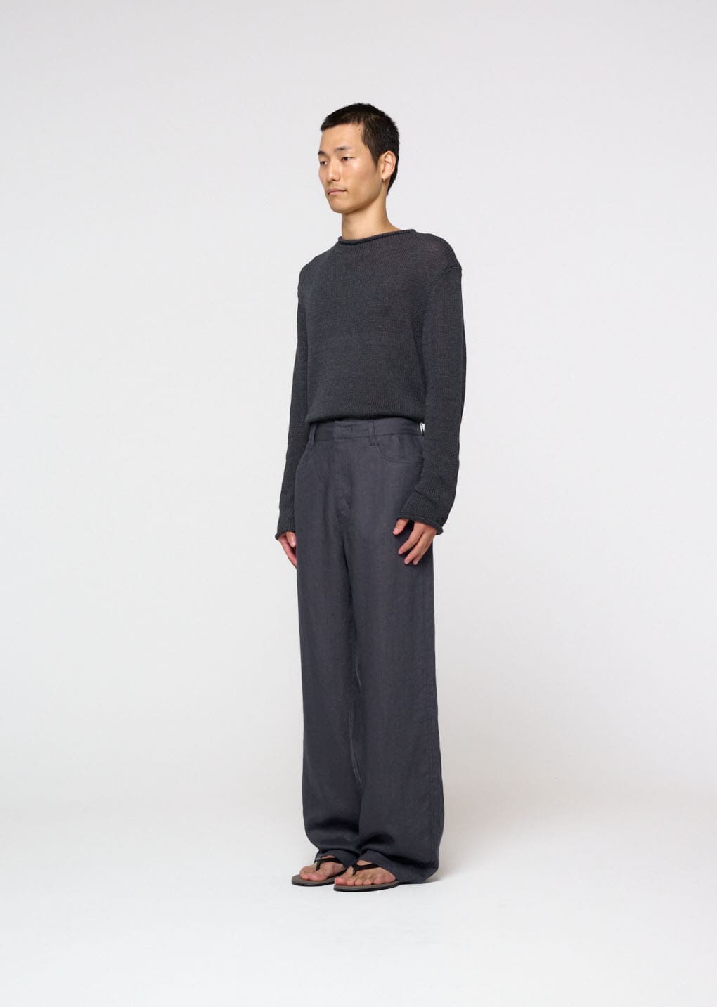 Amomento - [Pre-Order] Paper Yarn Pullover (Charcoal) product image 3 | TRAB K-Fashion Australia