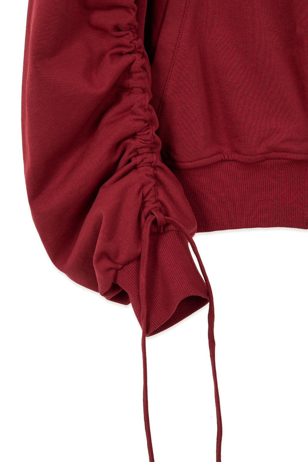 Matin Kim - Sleeve String Detail Hoody Zip Up (Red) product image 7 | TRAB K-Fashion Australia
