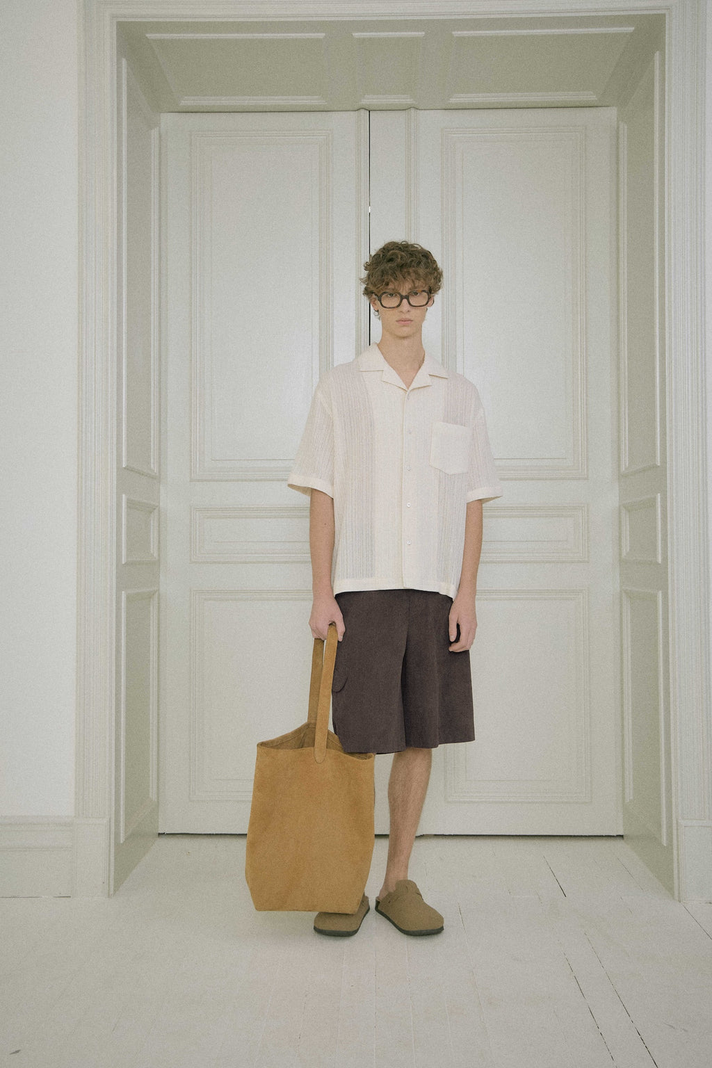 STU - Back Raglan Embo Stripe Shirt (Ivory) product image 5 | TRAB K-Fashion Australia