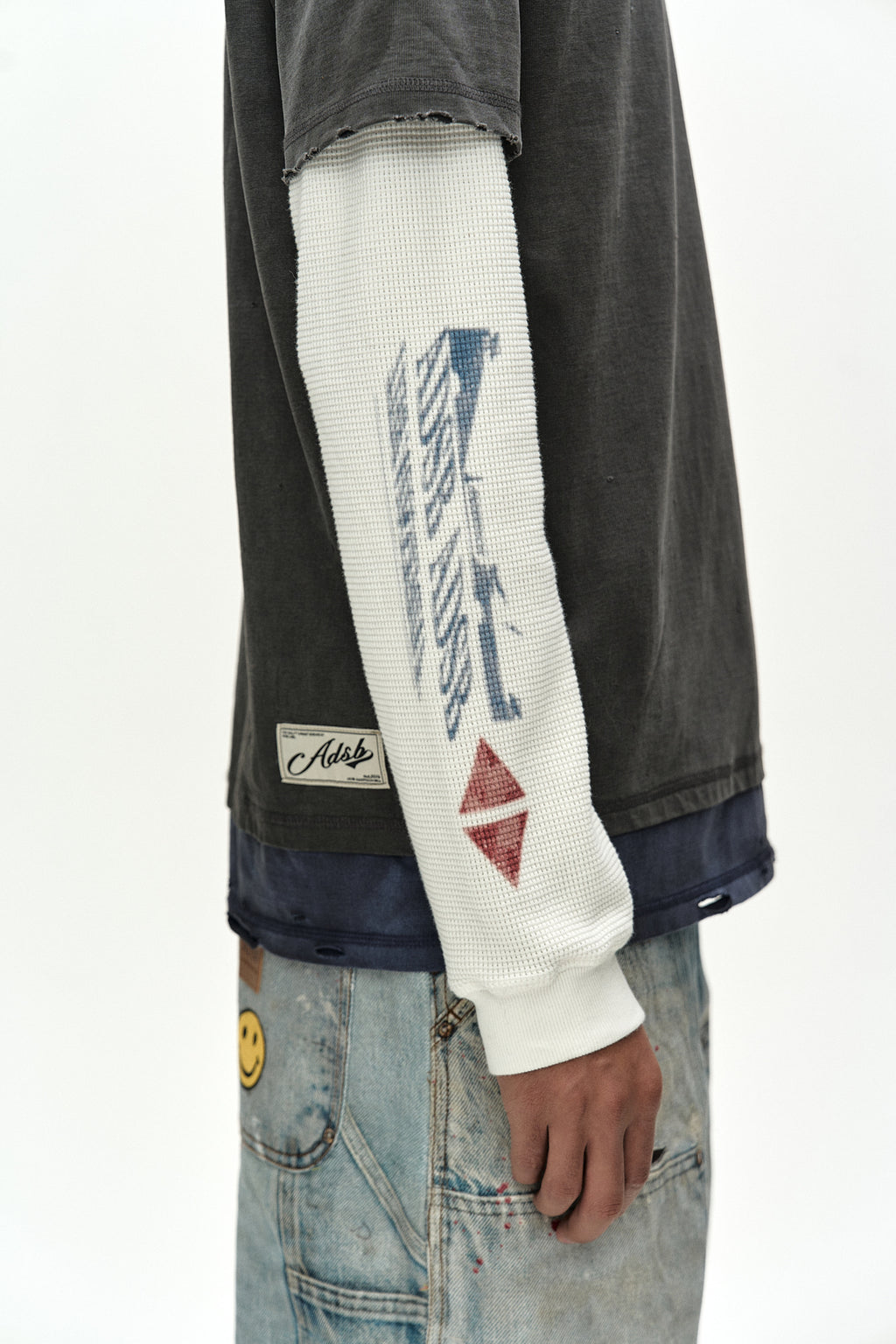 Andersson Bell - Distress Layered Long Sleeve T-Shirt (charcoal) (Charcoal) product image 7 | TRAB K-Fashion Australia
