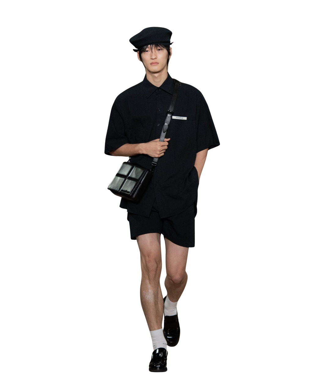 Kimhe Kim - Seersucker Beret (Black) product image 1 | TRAB K-Fashion Australia