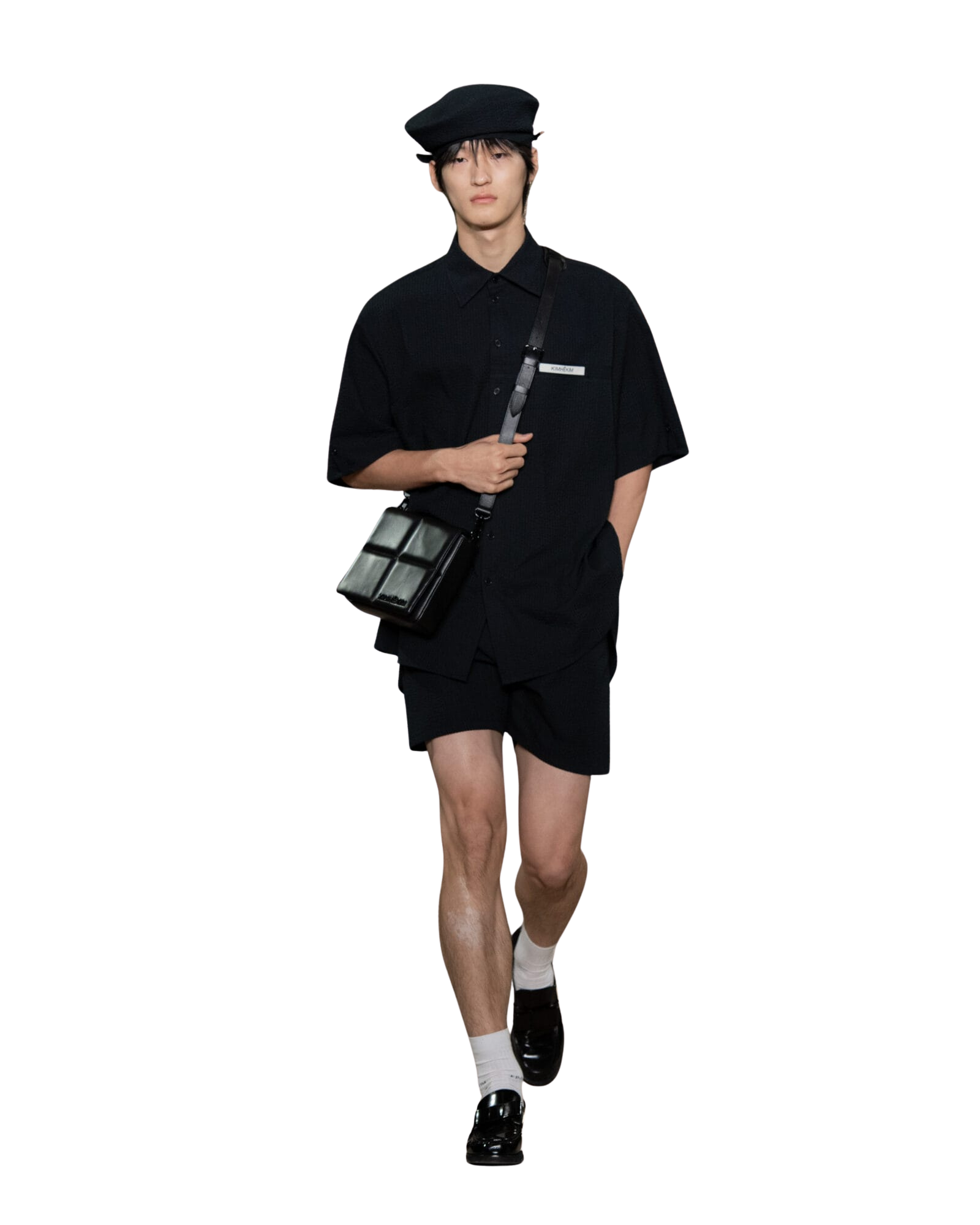 Kimhe Kim - Seersucker Beret (Black) product image 1 | TRAB K-Fashion Australia