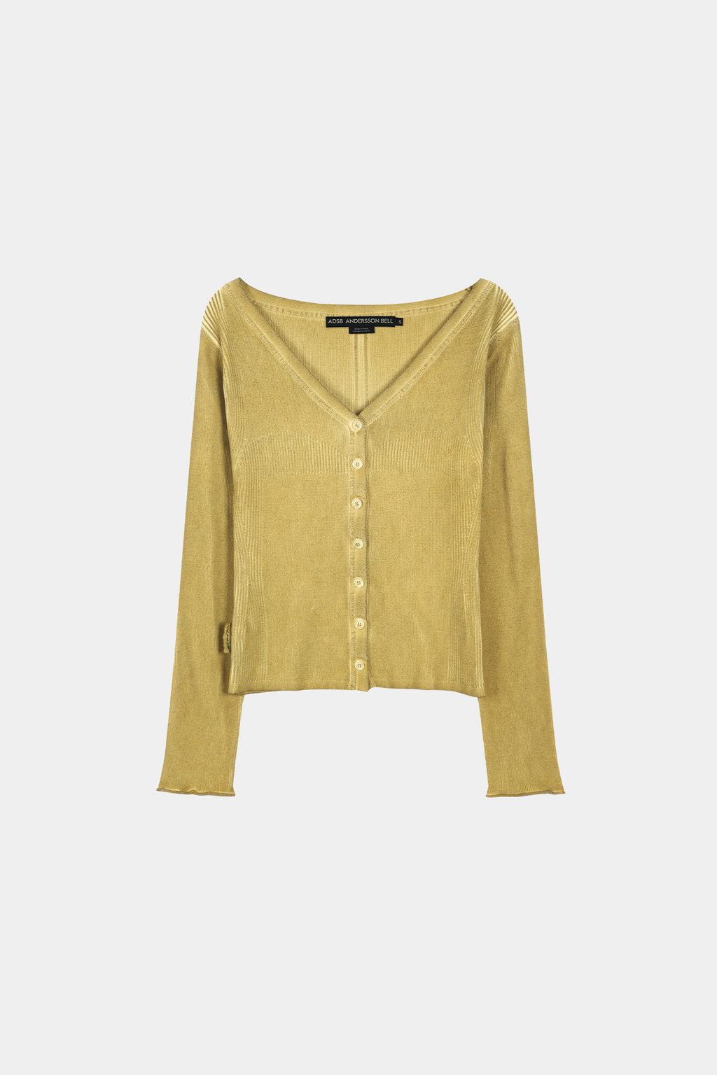Andersson Bell - Vintage-Dye Layered Knit Cardigan (Marigold) product image 10 | TRAB K-Fashion Australia