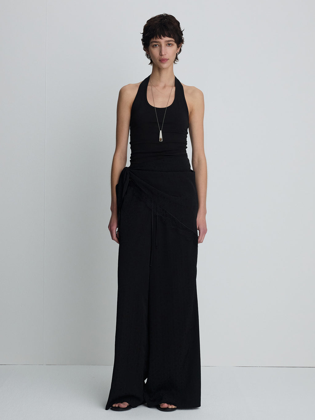 Tonywack - Jacquard Wrap Loose Fit Pants (Black) product image 1 | TRAB K-Fashion Australia