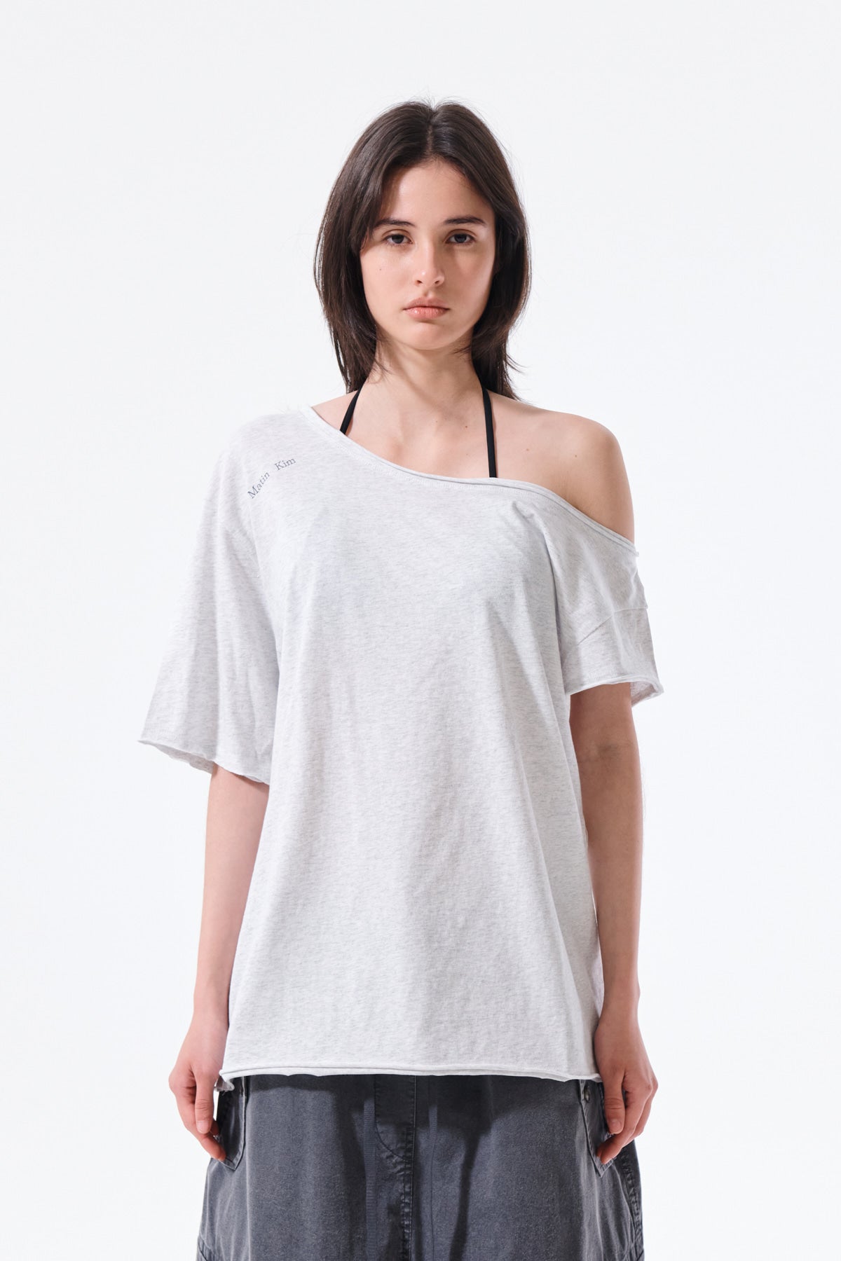Matin Kim - Asymmetric Off Shoulder Top (Light Grey) product image 6 | TRAB K-Fashion Australia