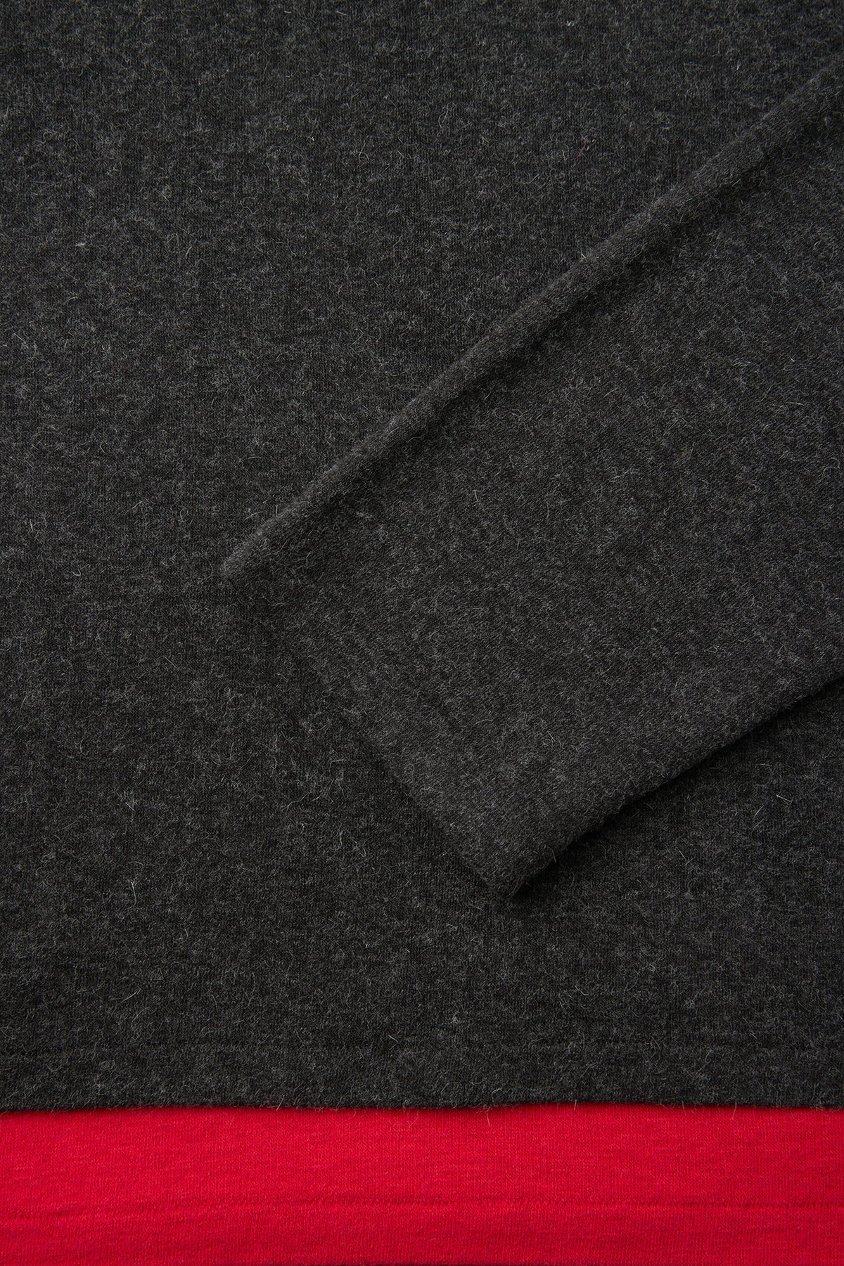 Coor - Hairy Henley Neck Layered T-Shirt (Charcoal) product image 6 | TRAB K-Fashion Australia