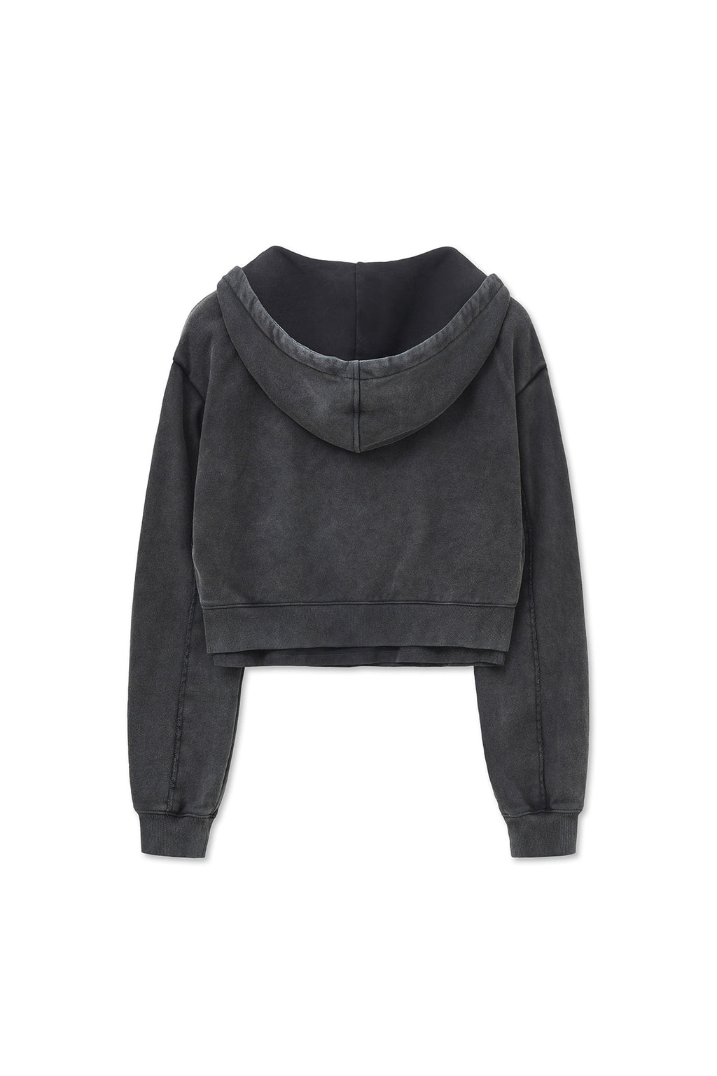 Matin Kim - Washed Layered Crop Hoody (Charcoal) product image 3 | TRAB K-Fashion Australia