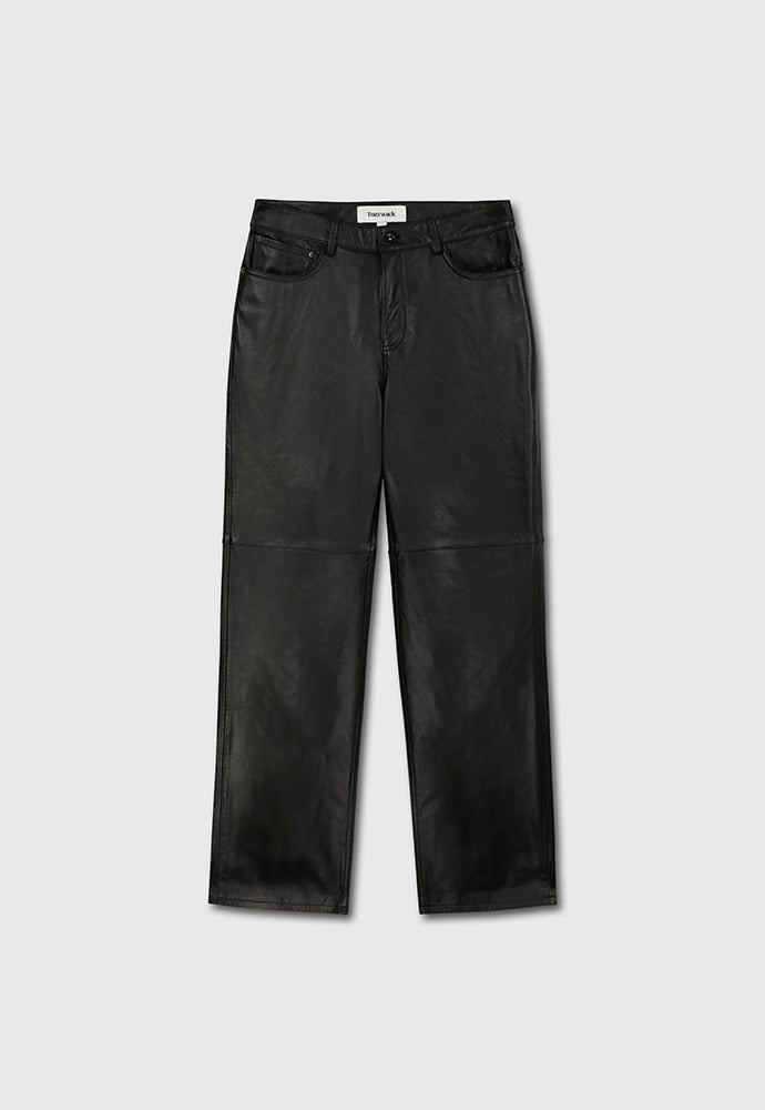 Tonywack - Calf Leather Straight-Leg Pants (Black) product image 8 | TRAB K-Fashion Australia
