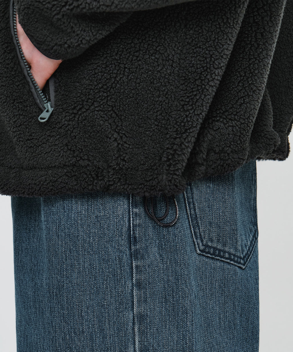Marithe & Francois Girbaud - Hooded Color Block Fleece Jacket (Charcoal) product image 5 | TRAB K-Fashion Australia