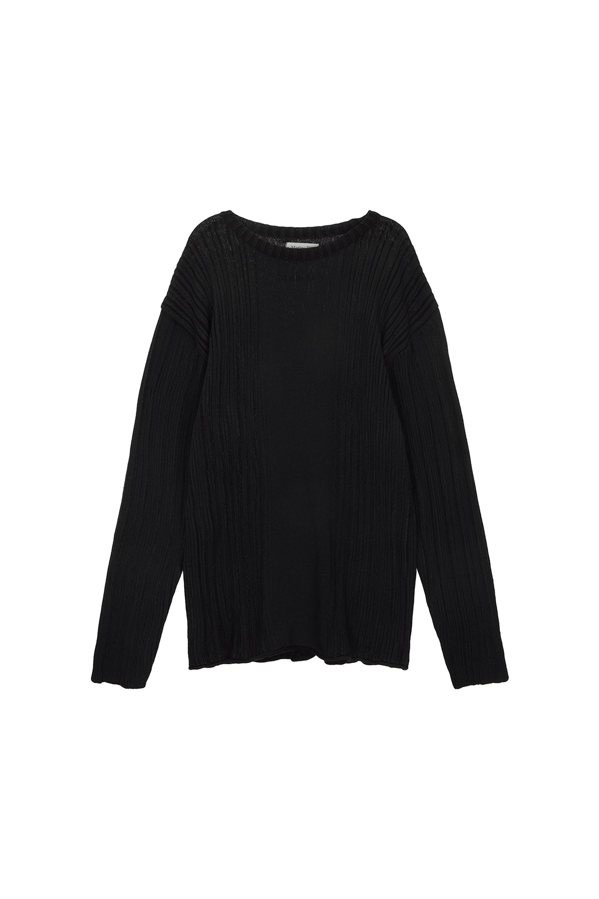 Matin Kim - Stripe Printed Knit Pullover (Charcoal) product image 1 | TRAB K-Fashion Australia
