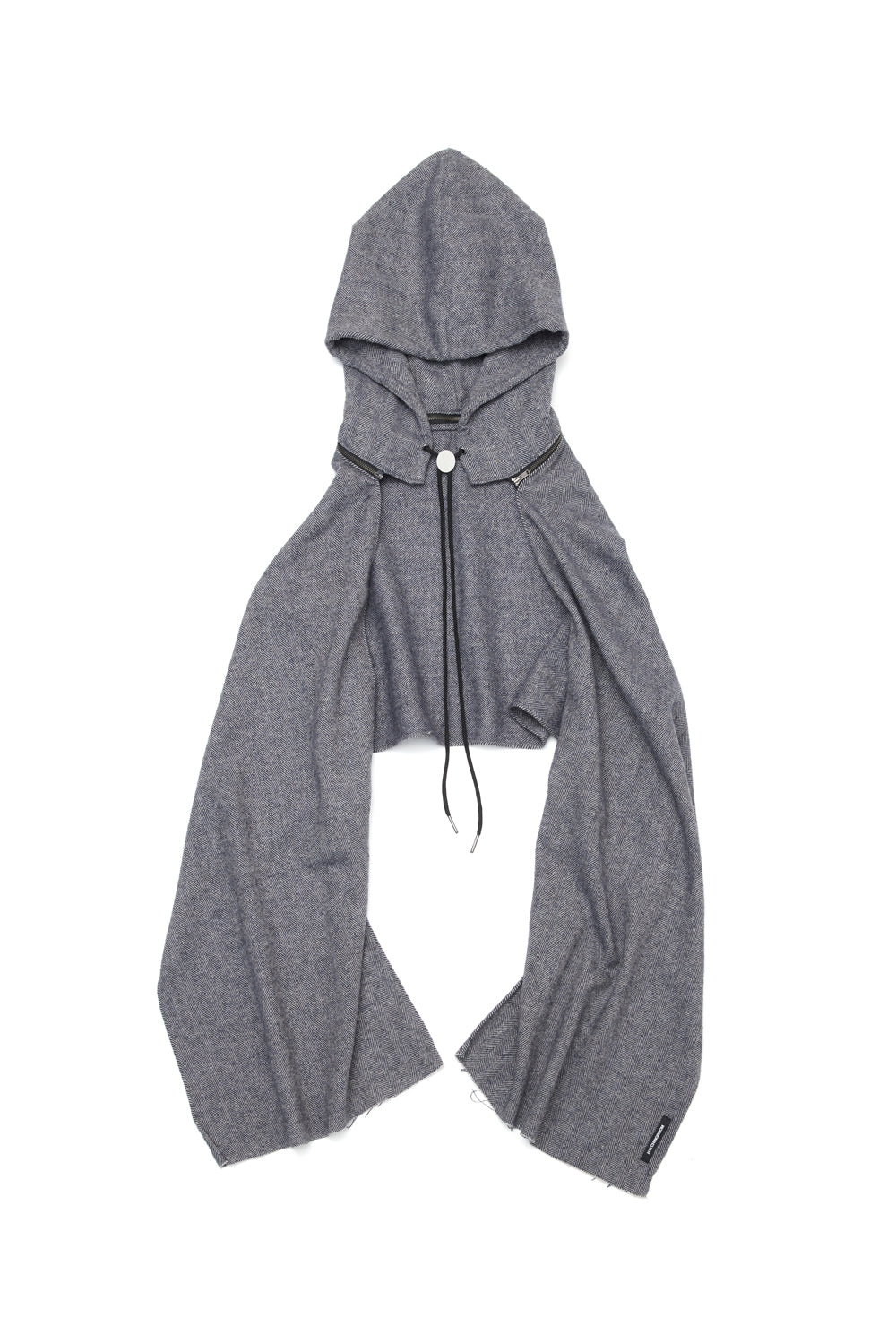 Hatchingroom - Hoodie Muffler Hairy Herringbone Blue (Grey) product image 1 | TRAB K-Fashion Australia